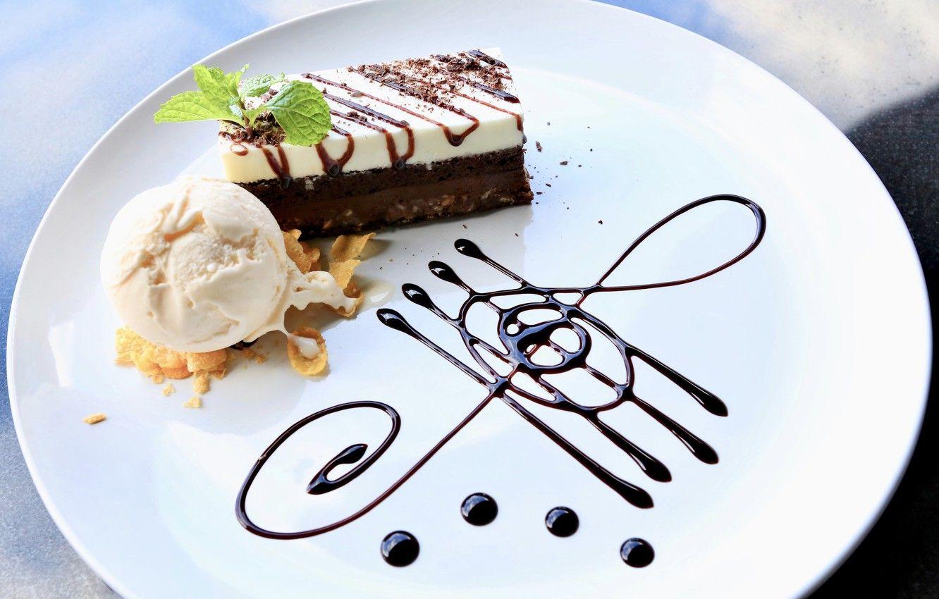 1332x850 Wallpaper chocolate, ice cream, cake, dessert, vanilla image for desktop, section еда