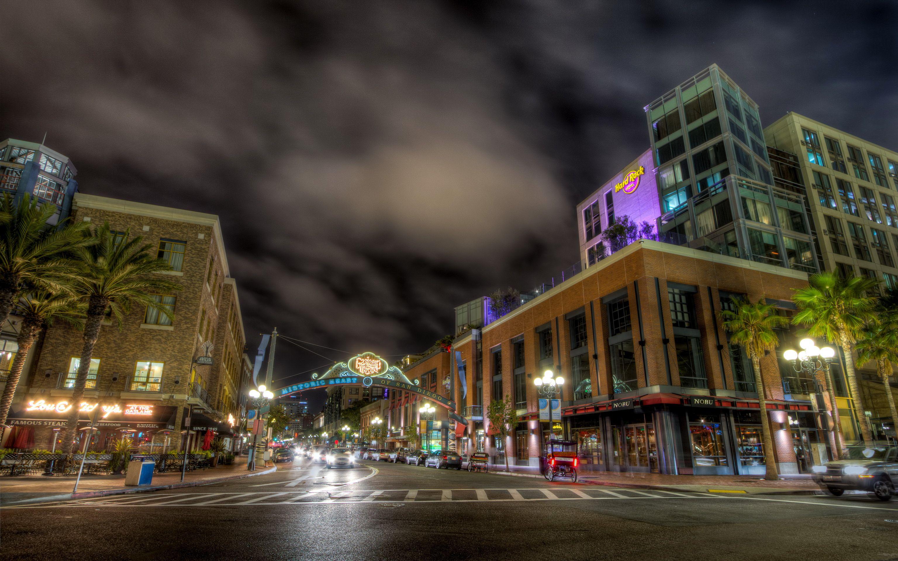 3072x1920 Picture San Diego California USA HDR Sky Roads Night 3072x1920