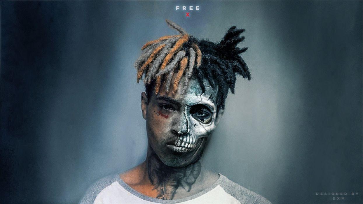 1244x700 Art Digital Man Tattoo Face Painting Free Dyed Hair Skull Brigh Wallpaperx1080