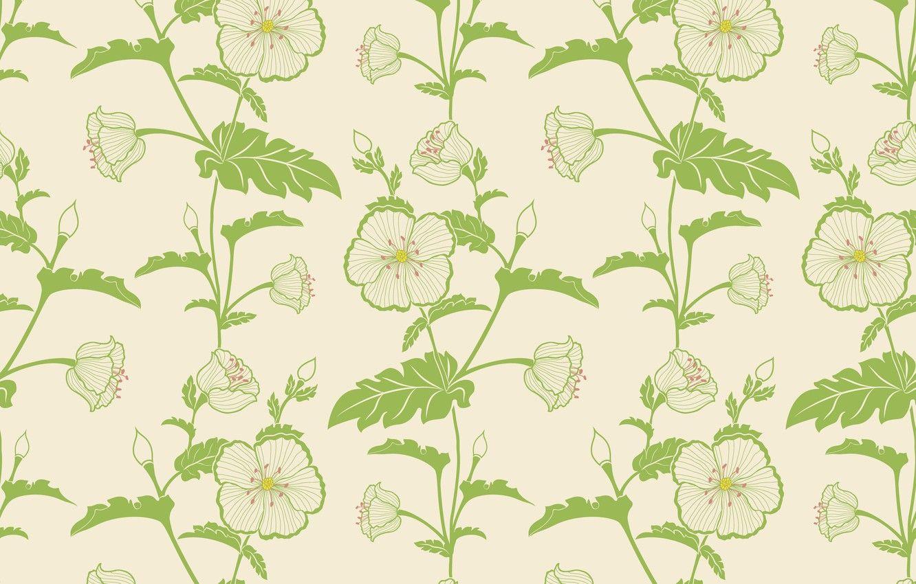 1332x850 Wallpaper vector, flower, wallpaper, background, pattern, elegant, seamless, textile image for desktop, section текстуры