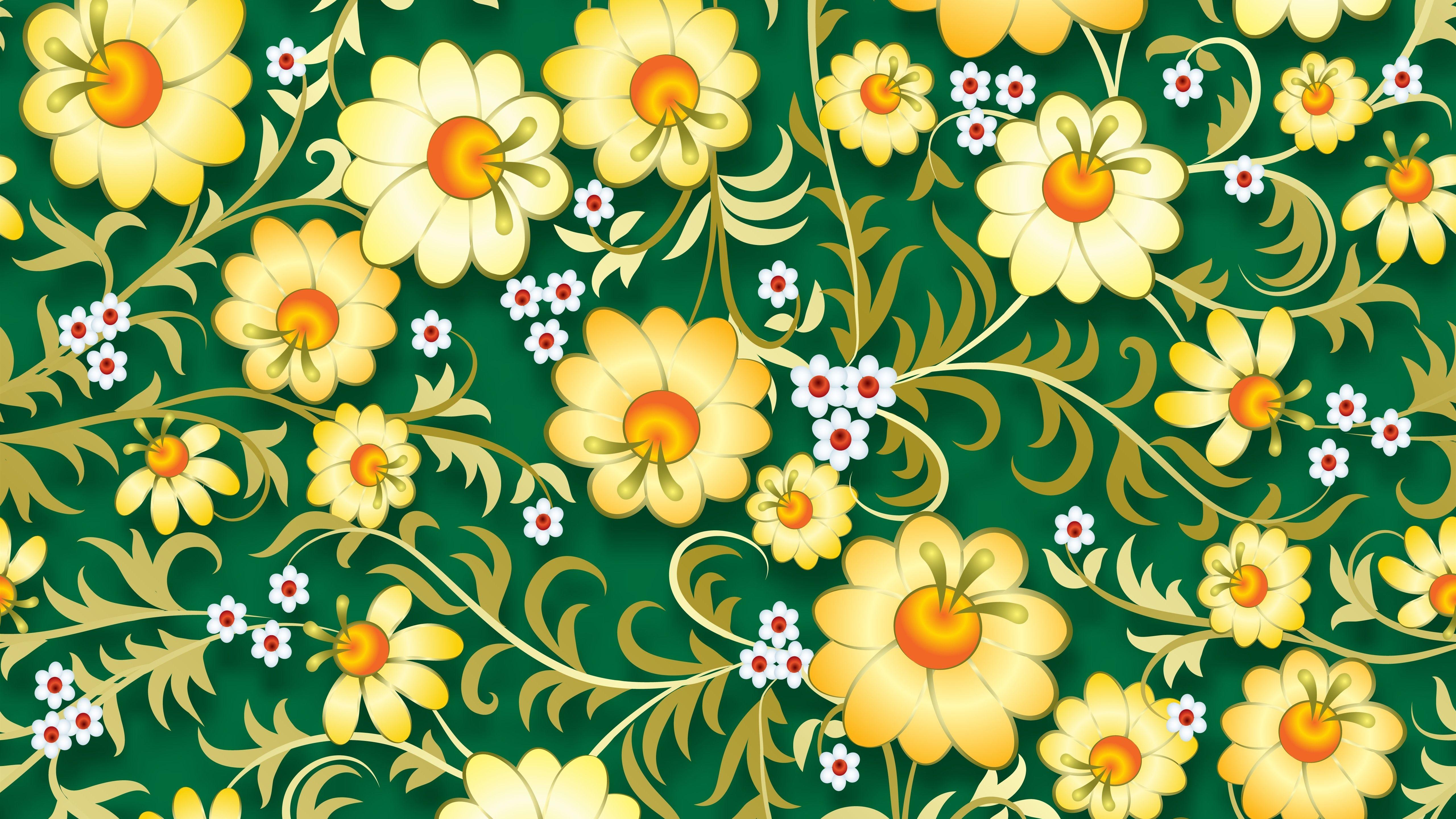5120x2880 Wallpaper Vector flowers background 5120x2880 UHD 5K Picture, Image