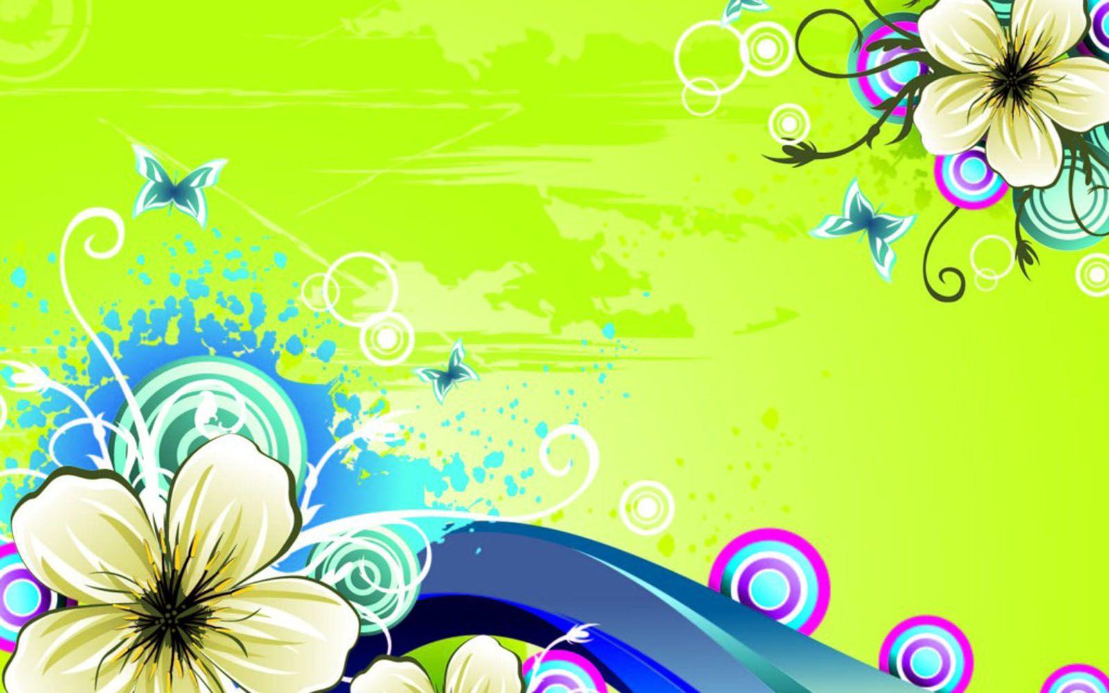 1600x1000 wallpaper: Vector Flowers Wallpaper