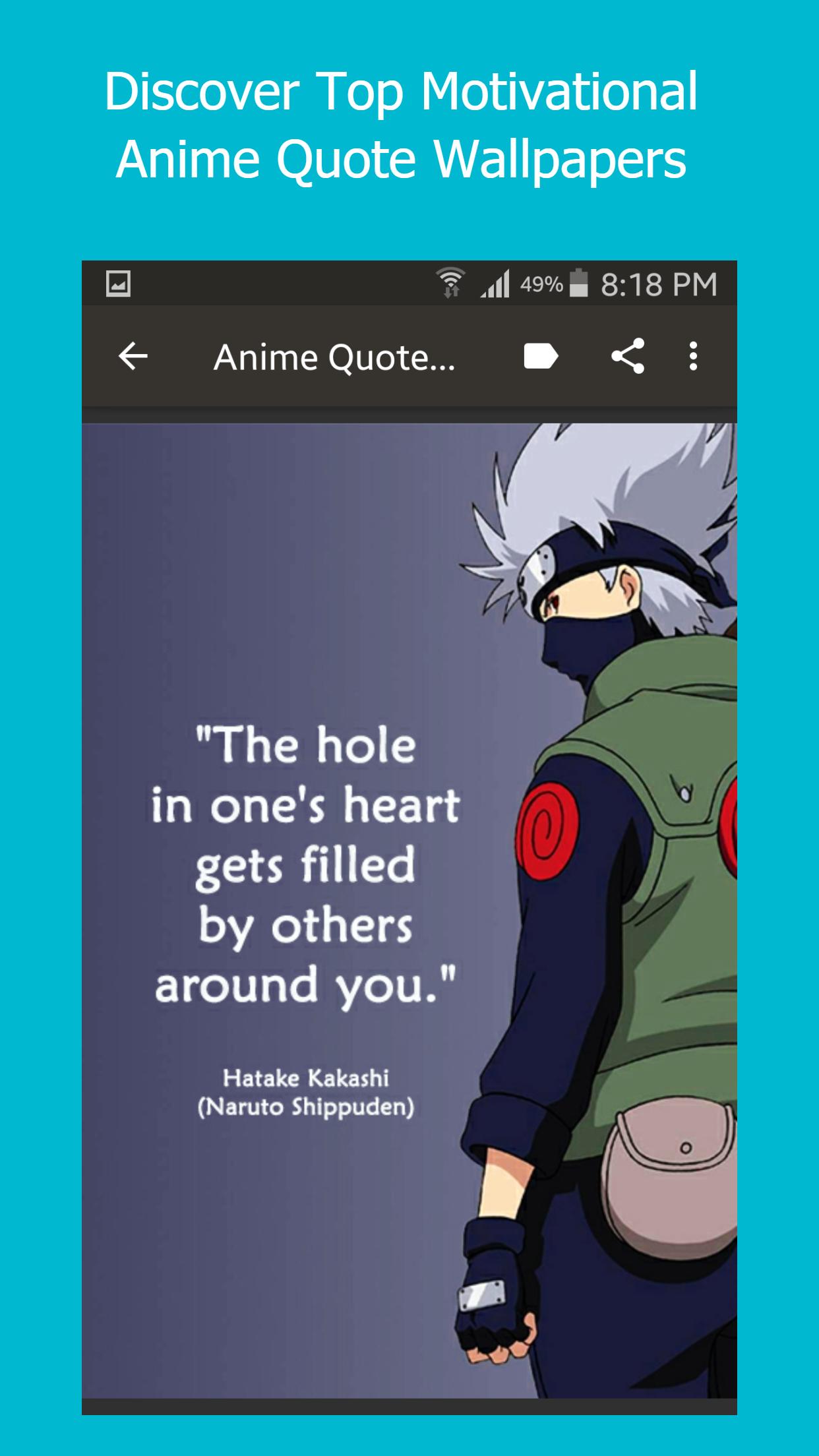 1242x2208 Anime Quote Wallpaper for Android