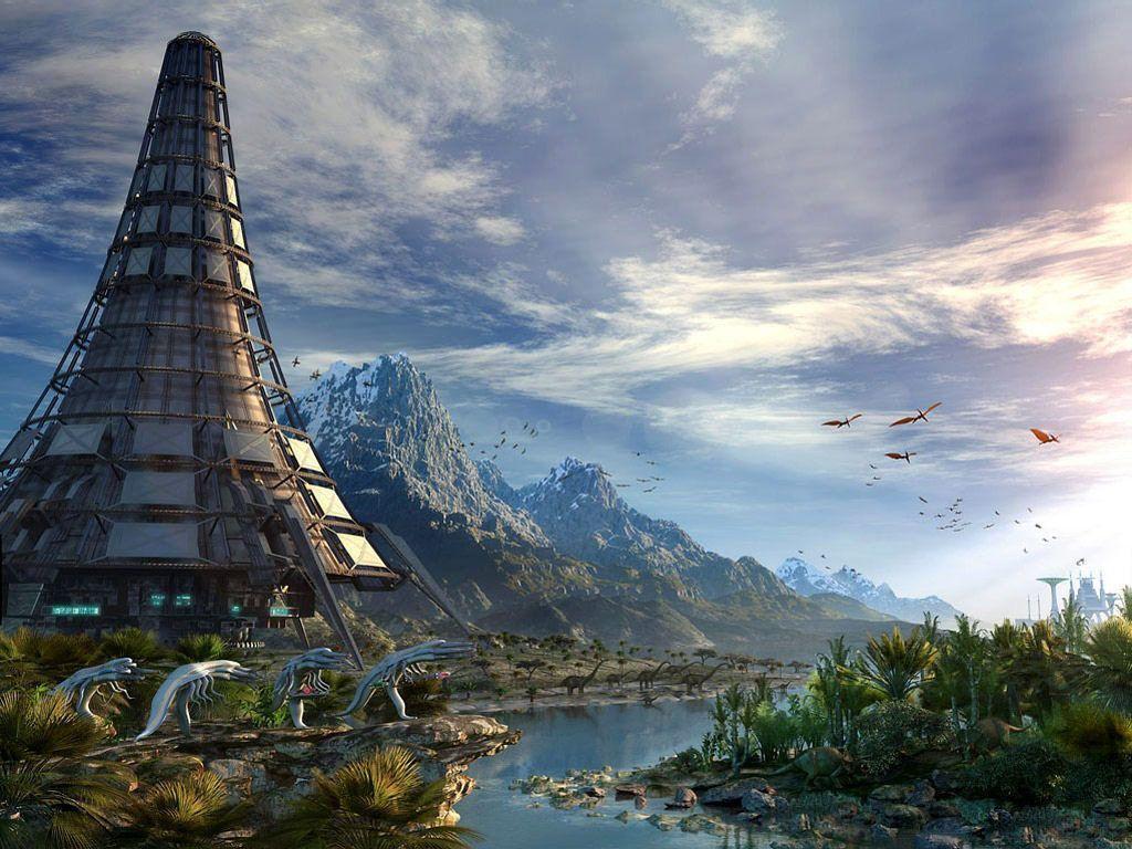 1024x768 Alien Planet Wallpaper
