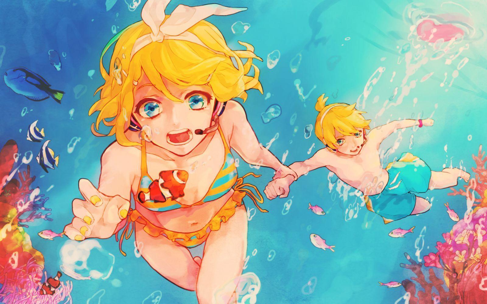 1600x1000 vocaloid kagamine len kagamine rin wallpaper. Vocaloid, Rin, Anime