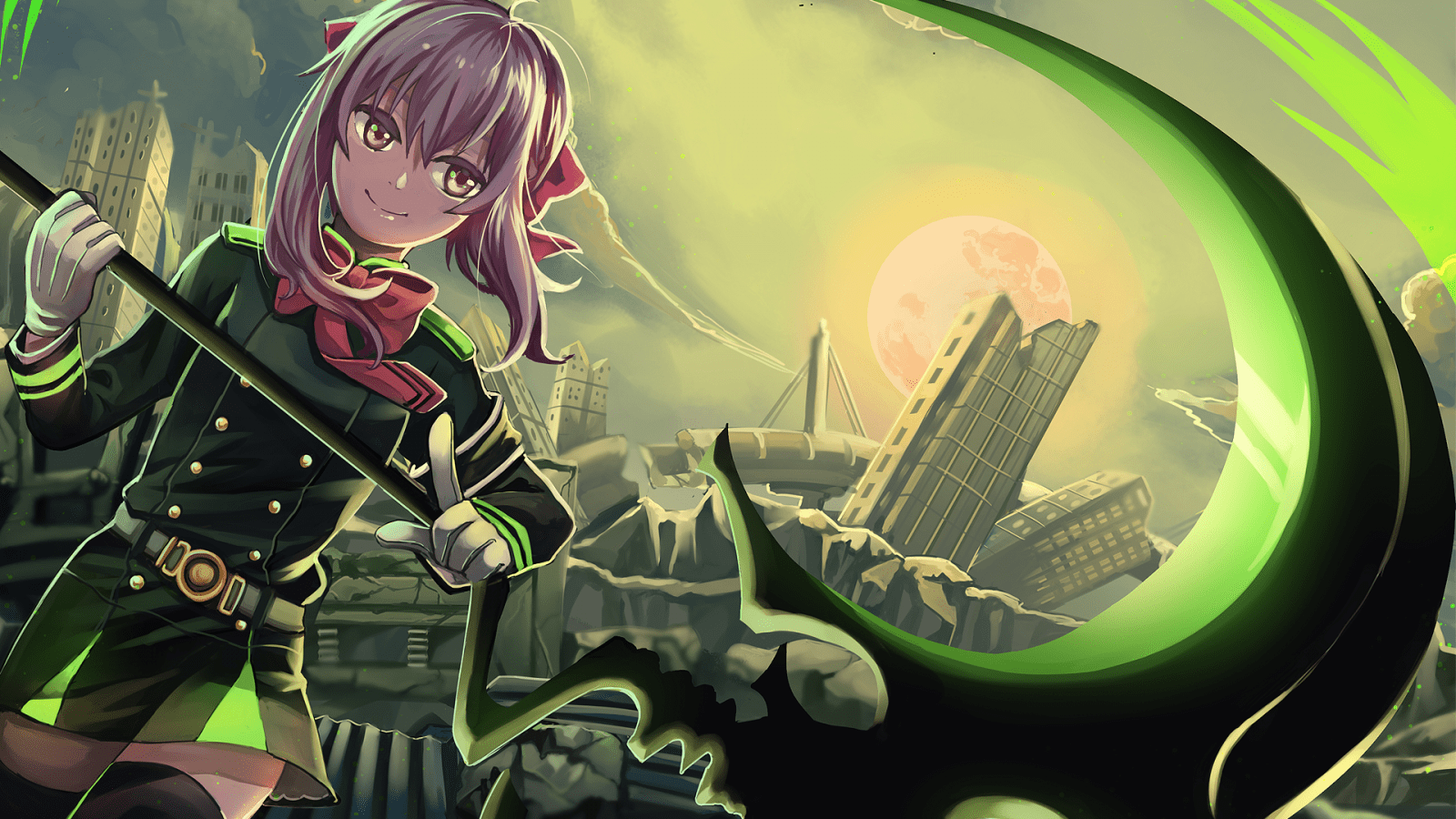 1600x900 illustration, anime, Owari No Seraph, screenshot, computer wallpaper