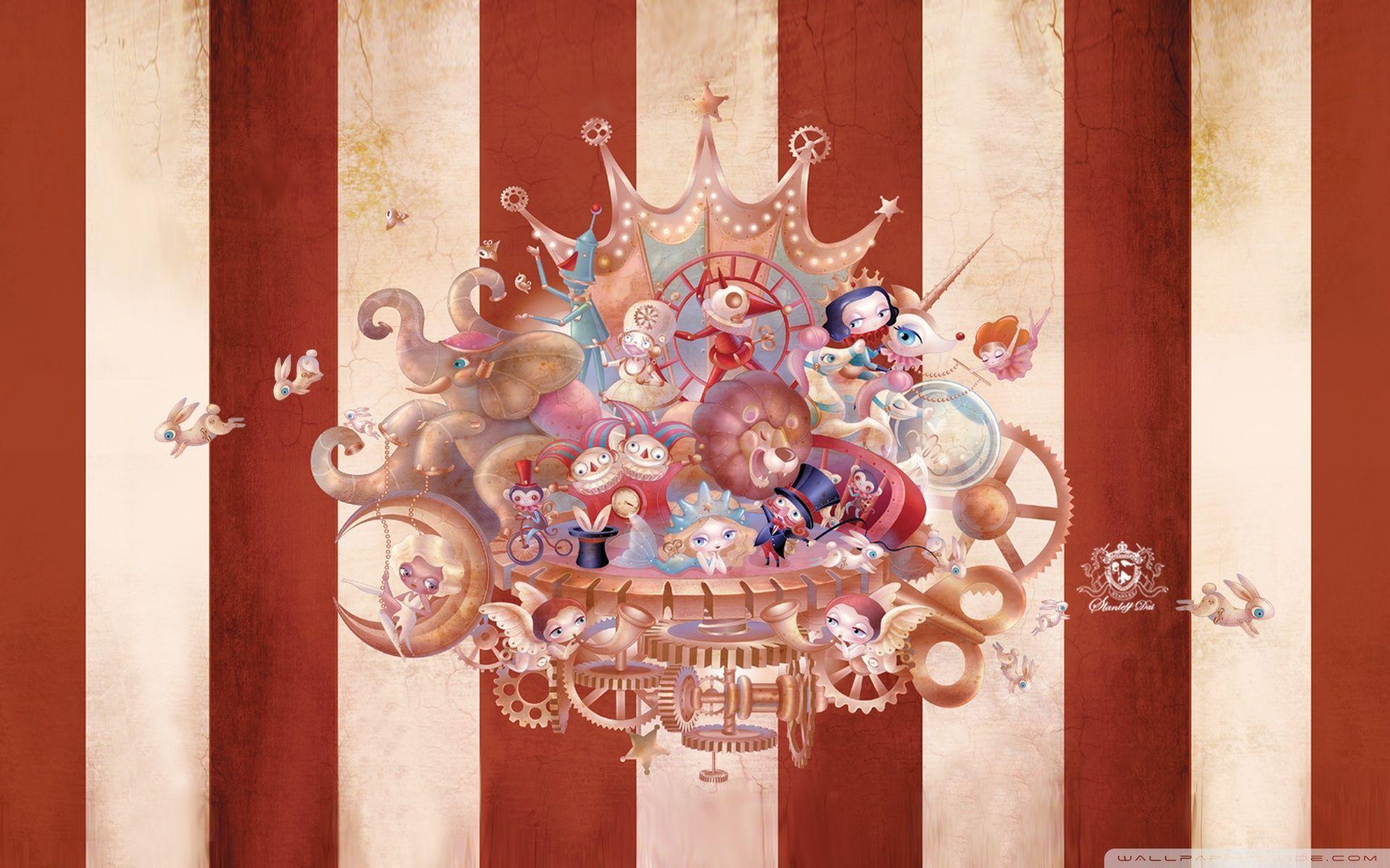 1920x1200 Circus HD desktop wallpaper : Widescreen : High Definition. Circus wallpaper, Wallpaper vintage, Circus art