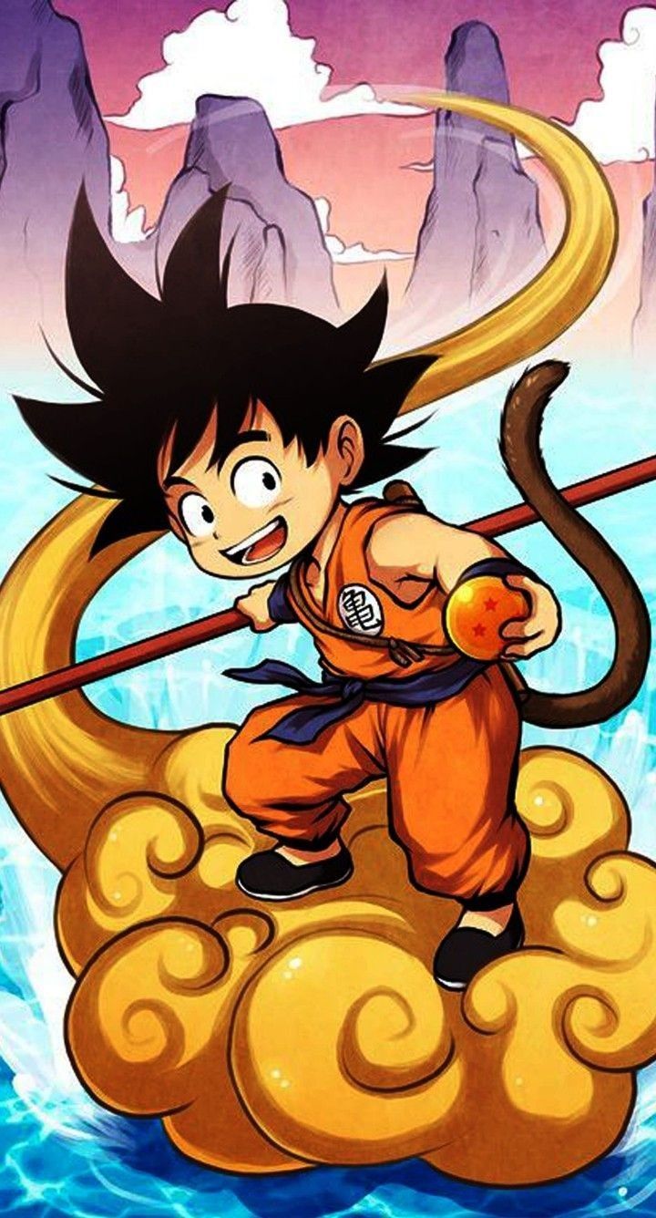 720x1336 Baby goku on cloud. Small goku wallpaper, Baby goku on nimbus, Dragon ball art