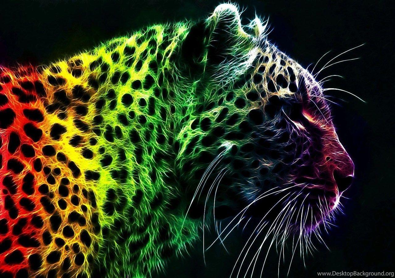 1280x900 Leopard Art Wallpaper 3D Animal Desktop Background