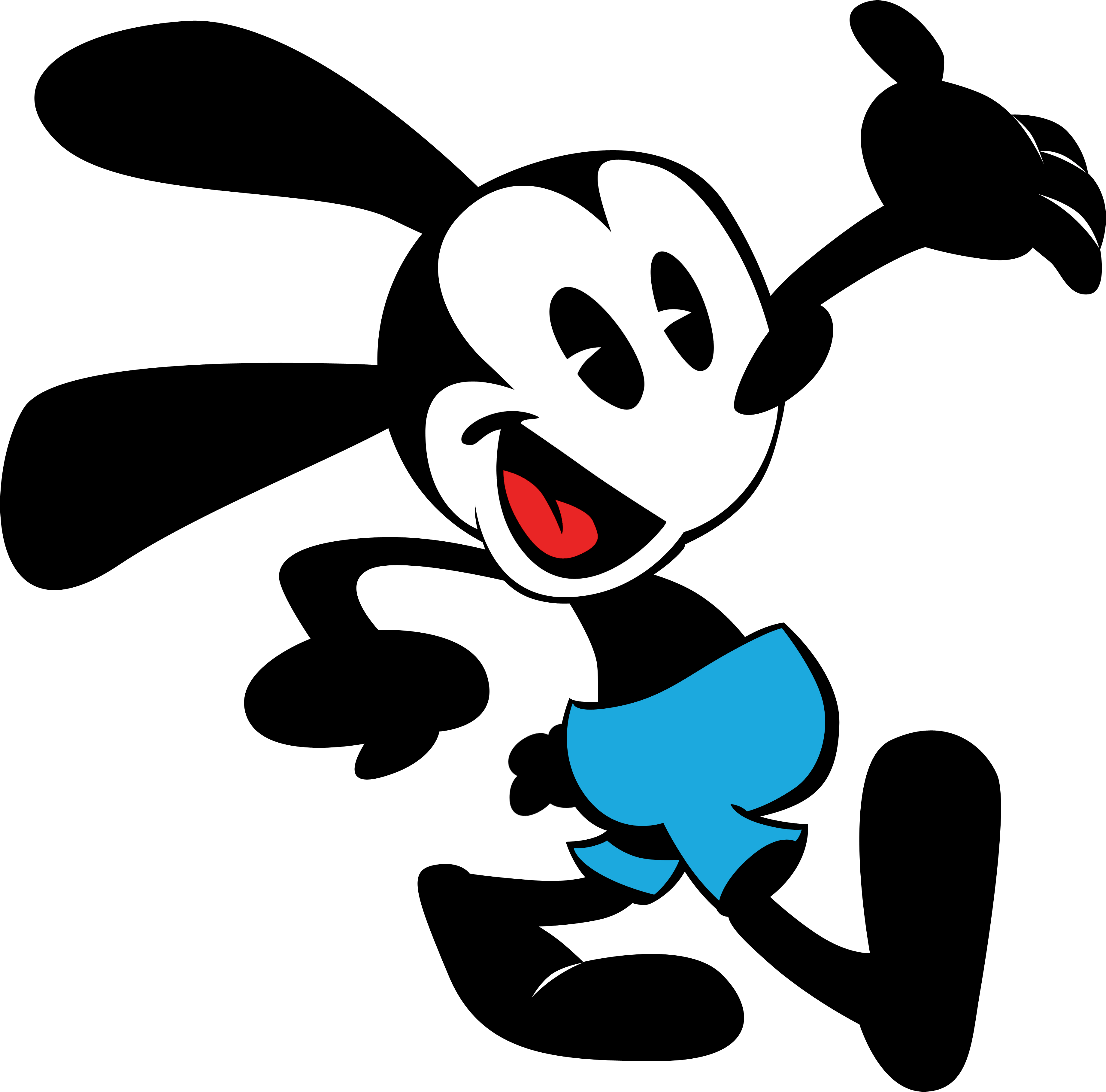 3683x3635 Oswald the lucky rabbit. Oswald the lucky rabbit, Lucky rabbit, Mickey mouse cartoon