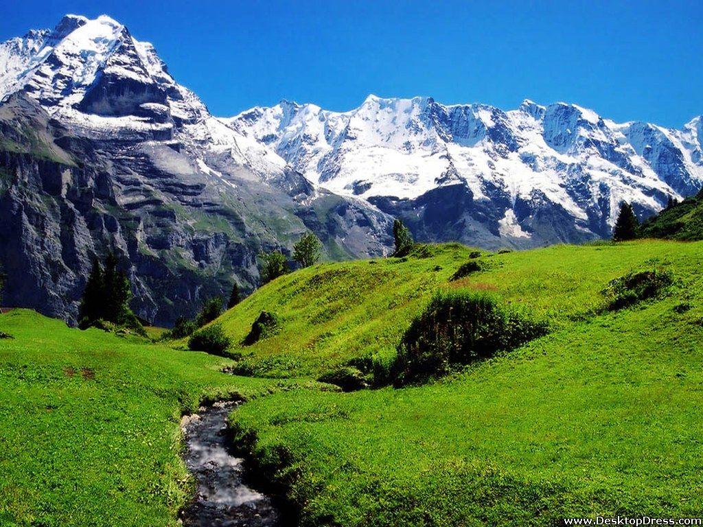 1024x768 Desktop Wallpaper Natural Background Beautiful Mountain, Switzerland