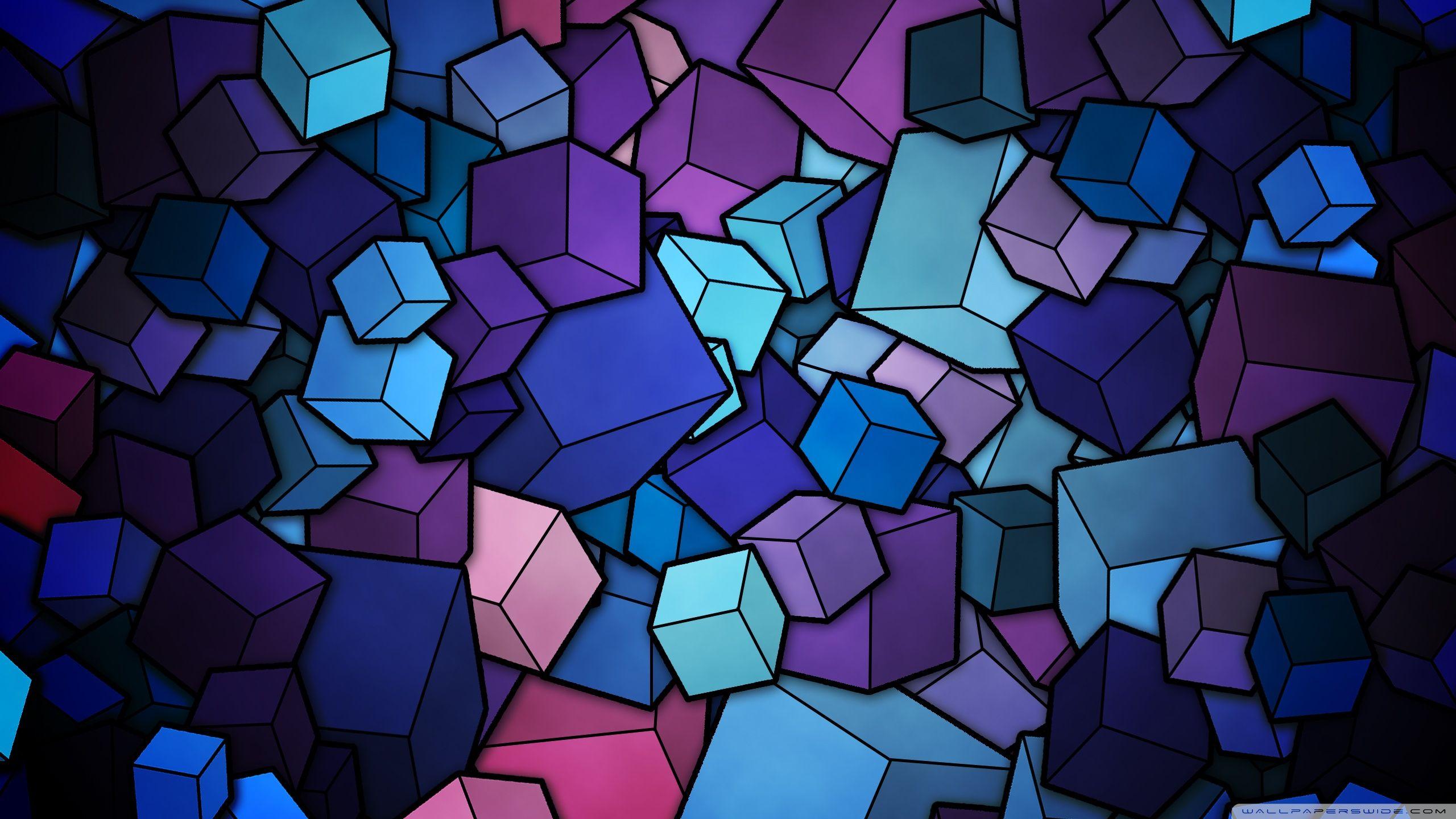 2560x1440 Blue Cubes Ultra HD Desktop Background Wallpaper for 4K UHD TV : Multi Display, Dual Monitor : Tablet