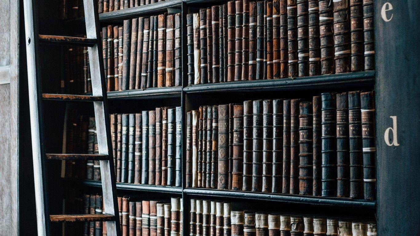 1366x768 Download 1366x768 Library, Old Books, Shelves Wallpaper for Laptop