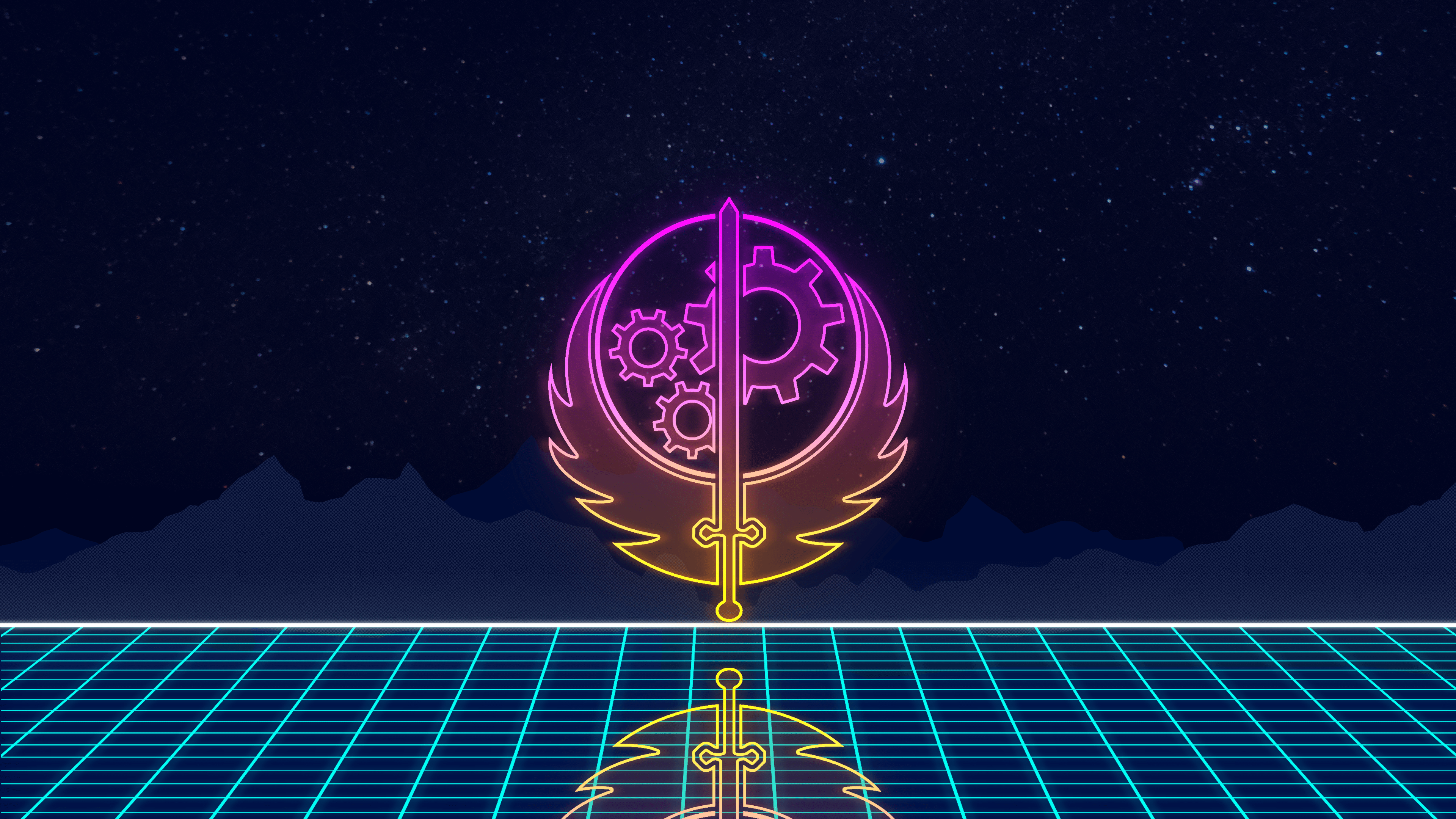 3840x2160 Vaporwave Brotherhood of steel wallpaper [3840 x 2160]