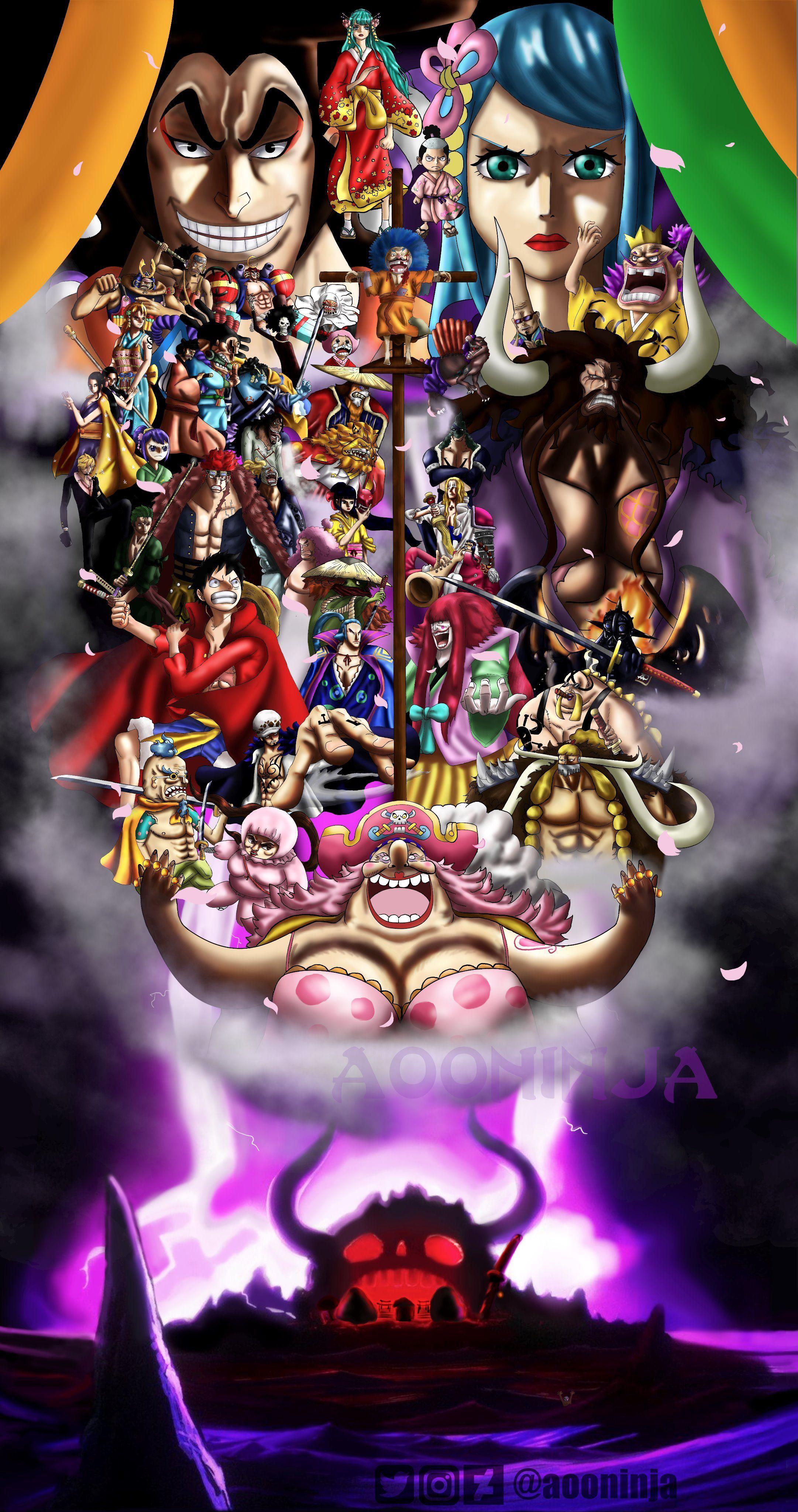 2162x4096 Land of Wano em 2020. Chapéu de palha, Susanoo, One piece