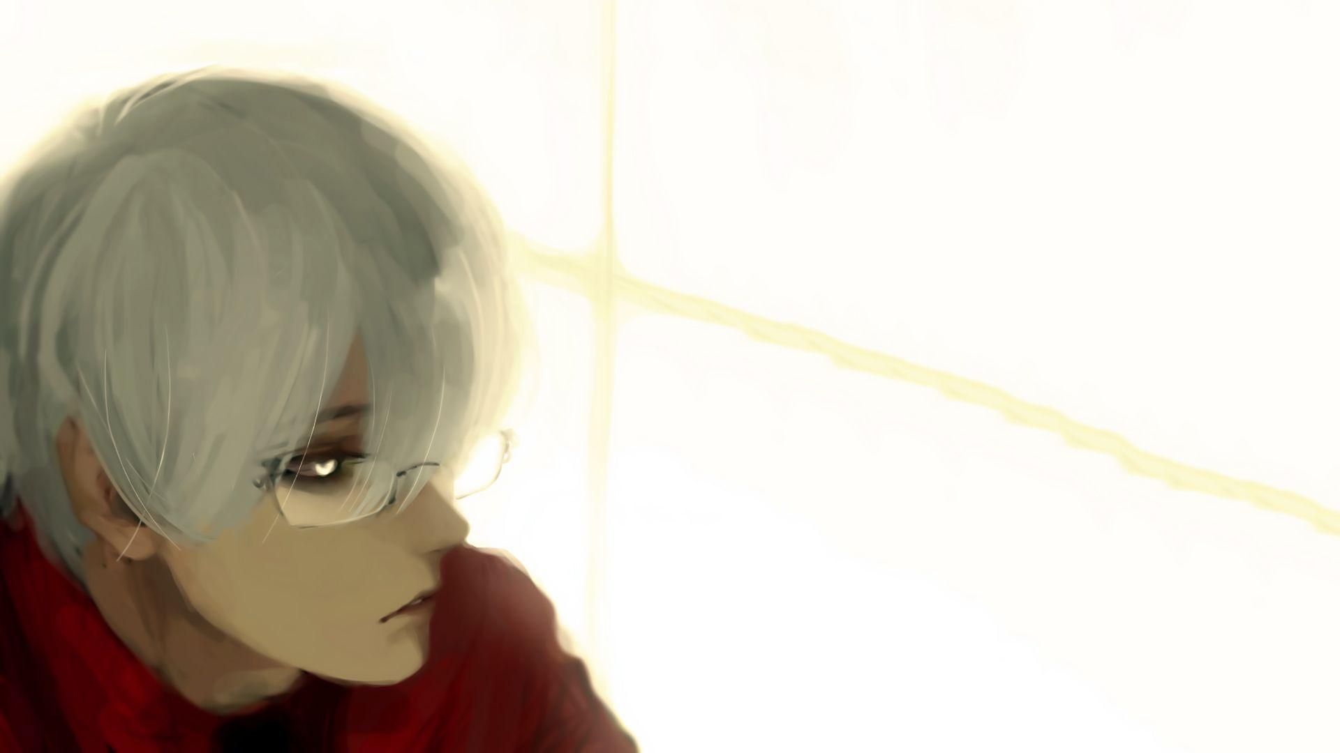 1920x1080 Anime Boy Glasses Kishou Arima Tokyo Ghoul White Eyes White Hair Wallpaper:1920x1080