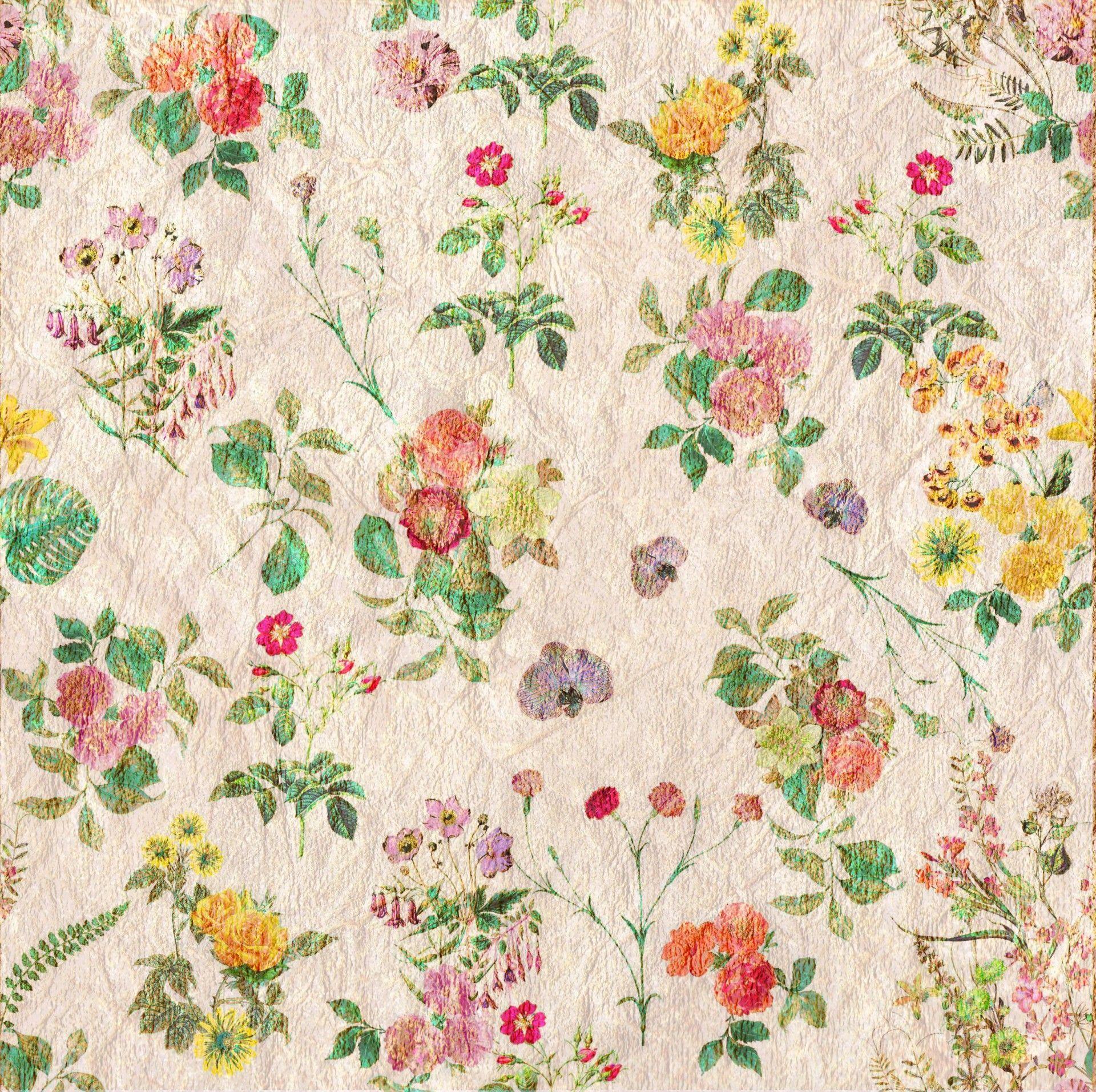 1920x1913 Vintage flower wallpaper pattern purple free vector download