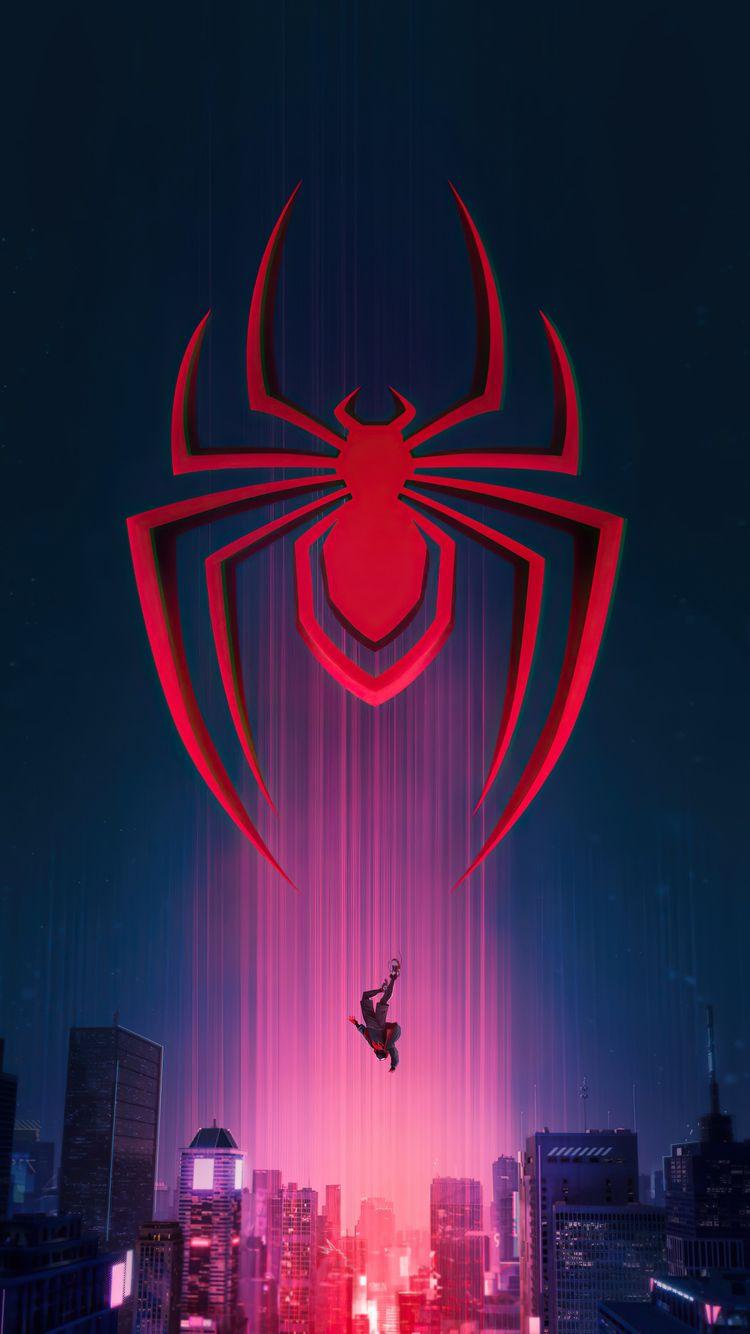 750x1334 Spider Man Miles Morales Logo iPhone iPhone 6S, iPhone 7 HD 4k Wallpaper, Image, Background, Photo and Picture