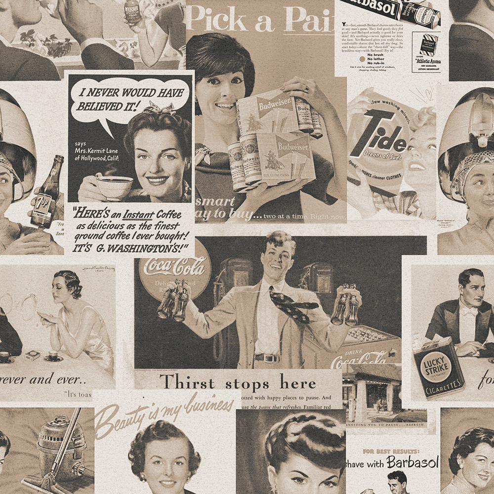 1000x1000 Retro Ads Wallpaper