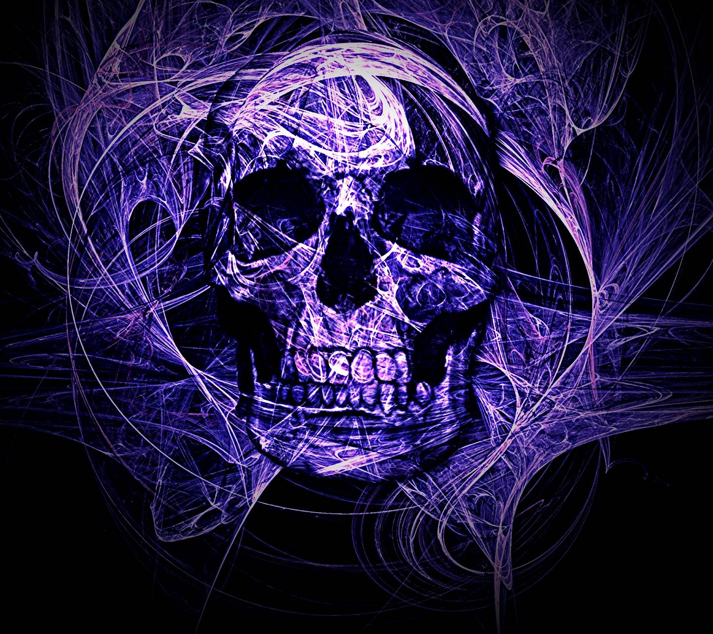 1440x1280 Purple Skull wallpaper