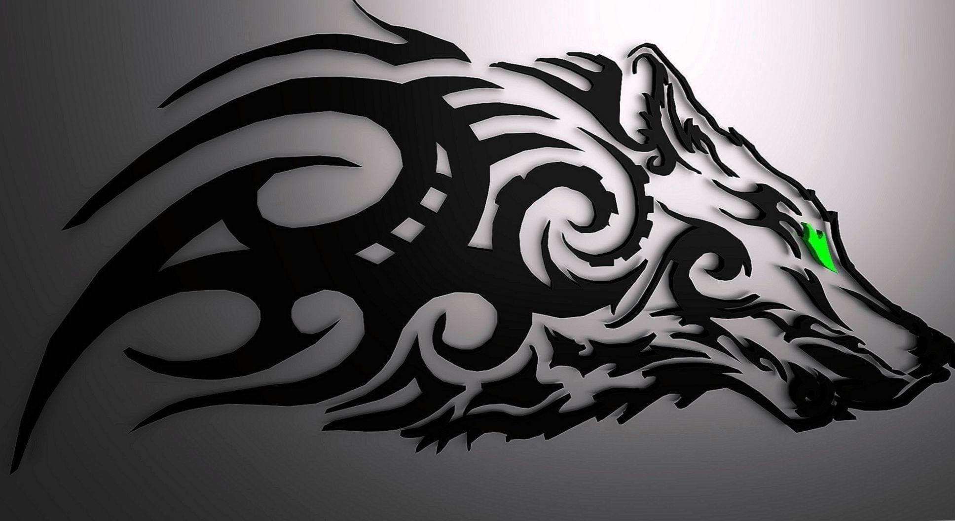 1936x1056 Free Tribal Wolf Wallpaper Wallpaper.Pro