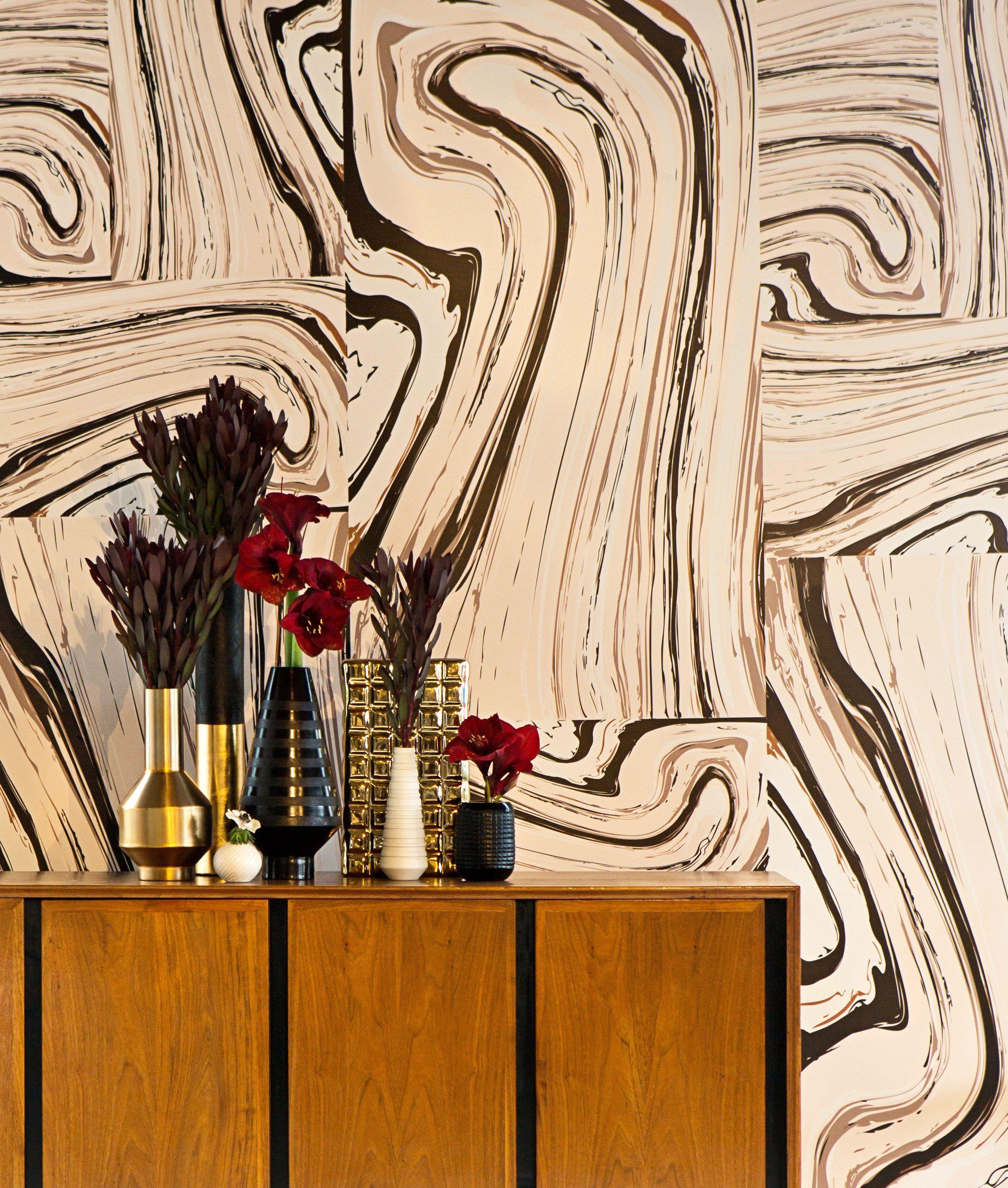 2551x3005 black style wallpaper, wallpaper, wall, furniture, room, material property, wood, interior design, chest of drawers, wood stain, plant