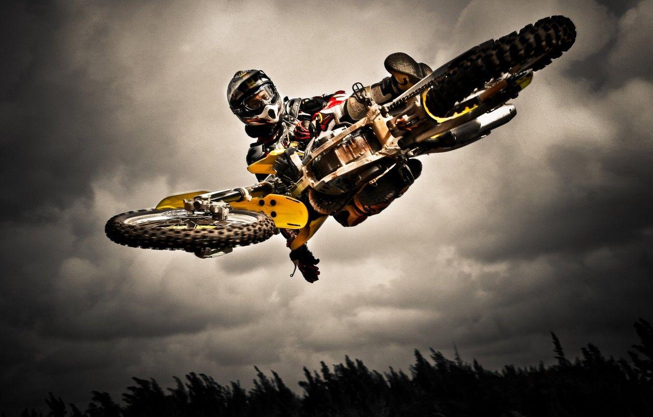 1332x850 Wallpaper Jump, Motorcycle, Dirt bike, Extreme sport image for desktop, section спорт