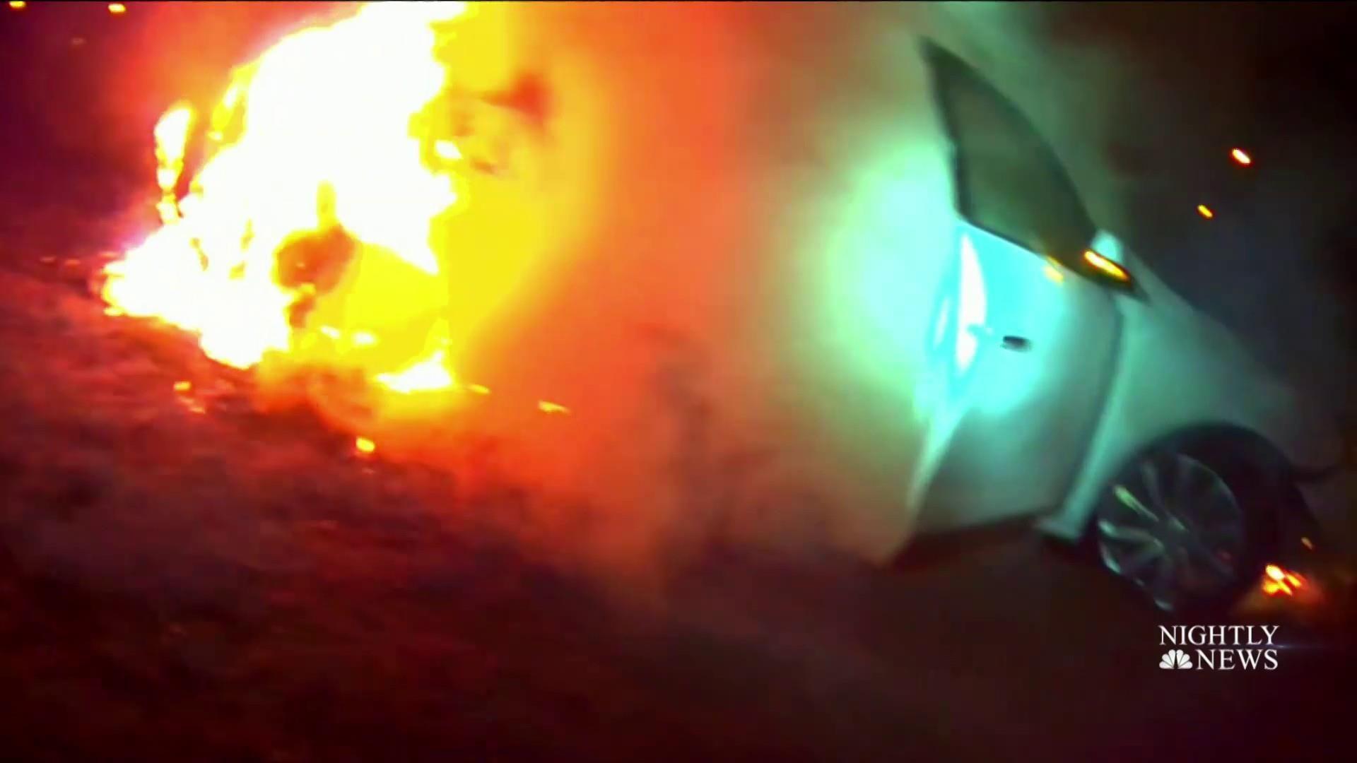 1920x1080 Video shows woman rescued from burning car in Virginia