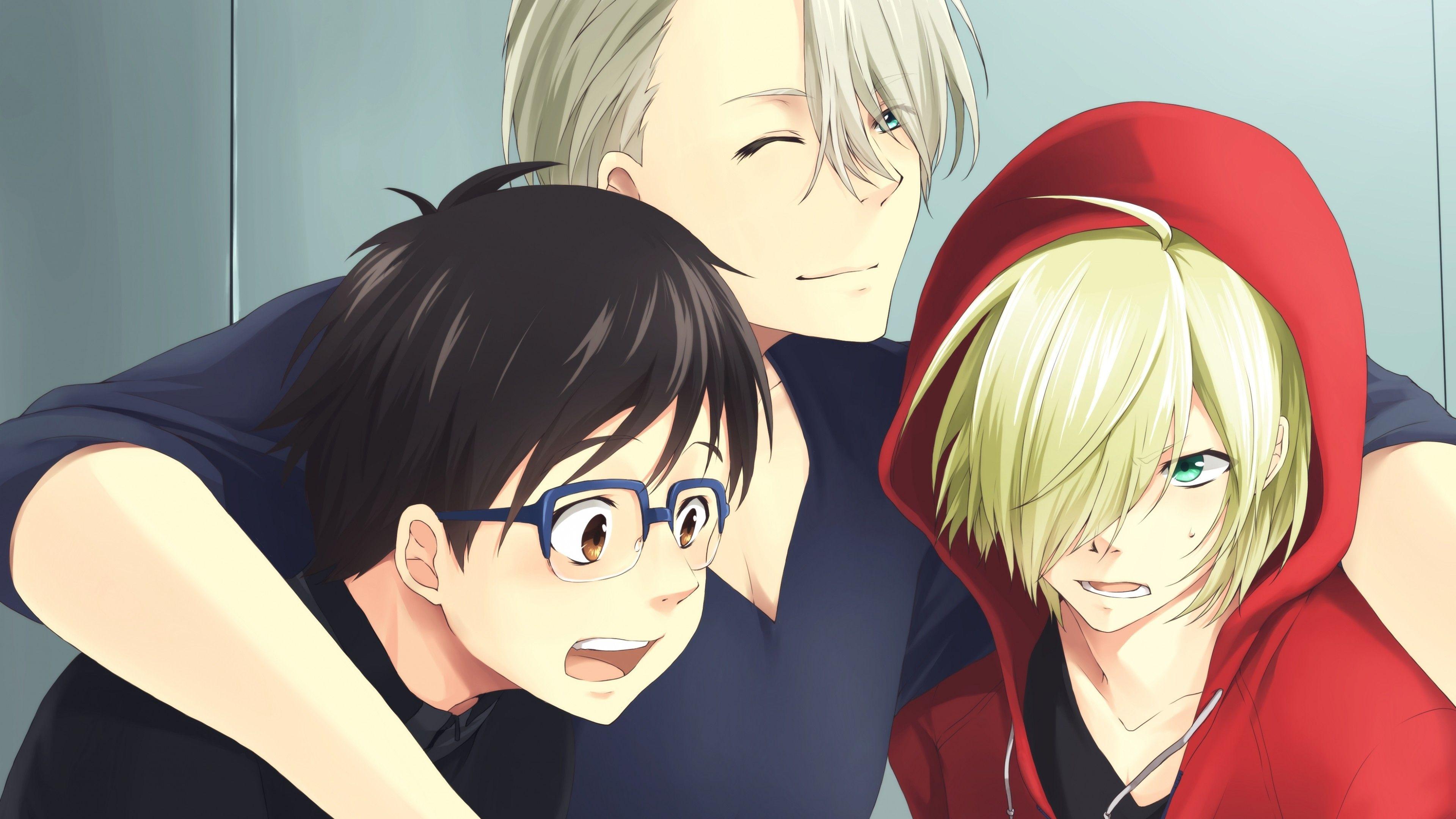 3840x2160 Download 3840x2160 Yuri On Ice, Victor Nikiforov, Katsuki Yuuri, Yuri Plisetsky, Hoodie Wallpaper for UHD TV