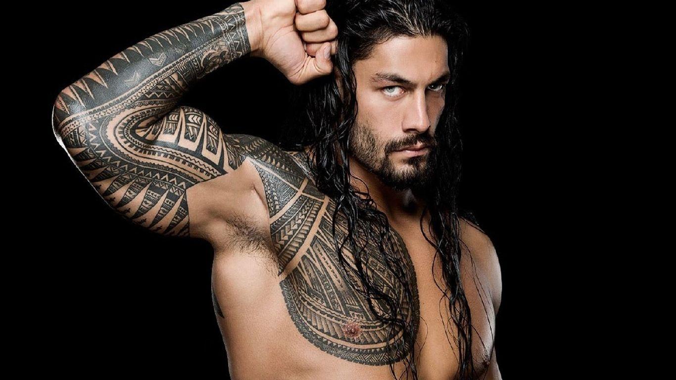 1366x768 Roman Reigns tatoo 1366x768 Resolution Wallpaper, HD Celebrities 4K Wallpaper, Image, Photo and Background