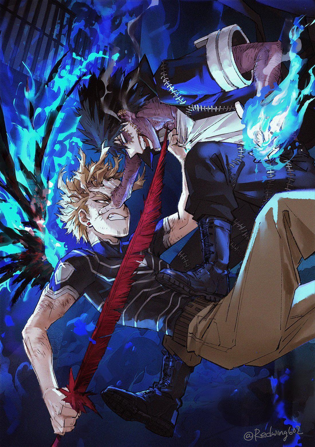 1100x1559 hawks vs dabi no Hero Academia wallpaper
