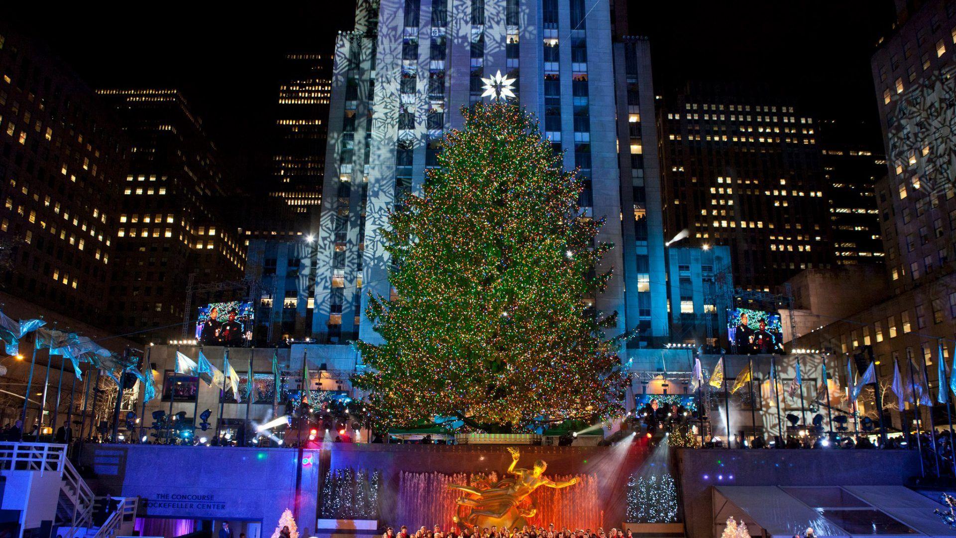 1920x1080 Rockefeller Center New York Christmas Tree Lighting Wallpaper & Background Download