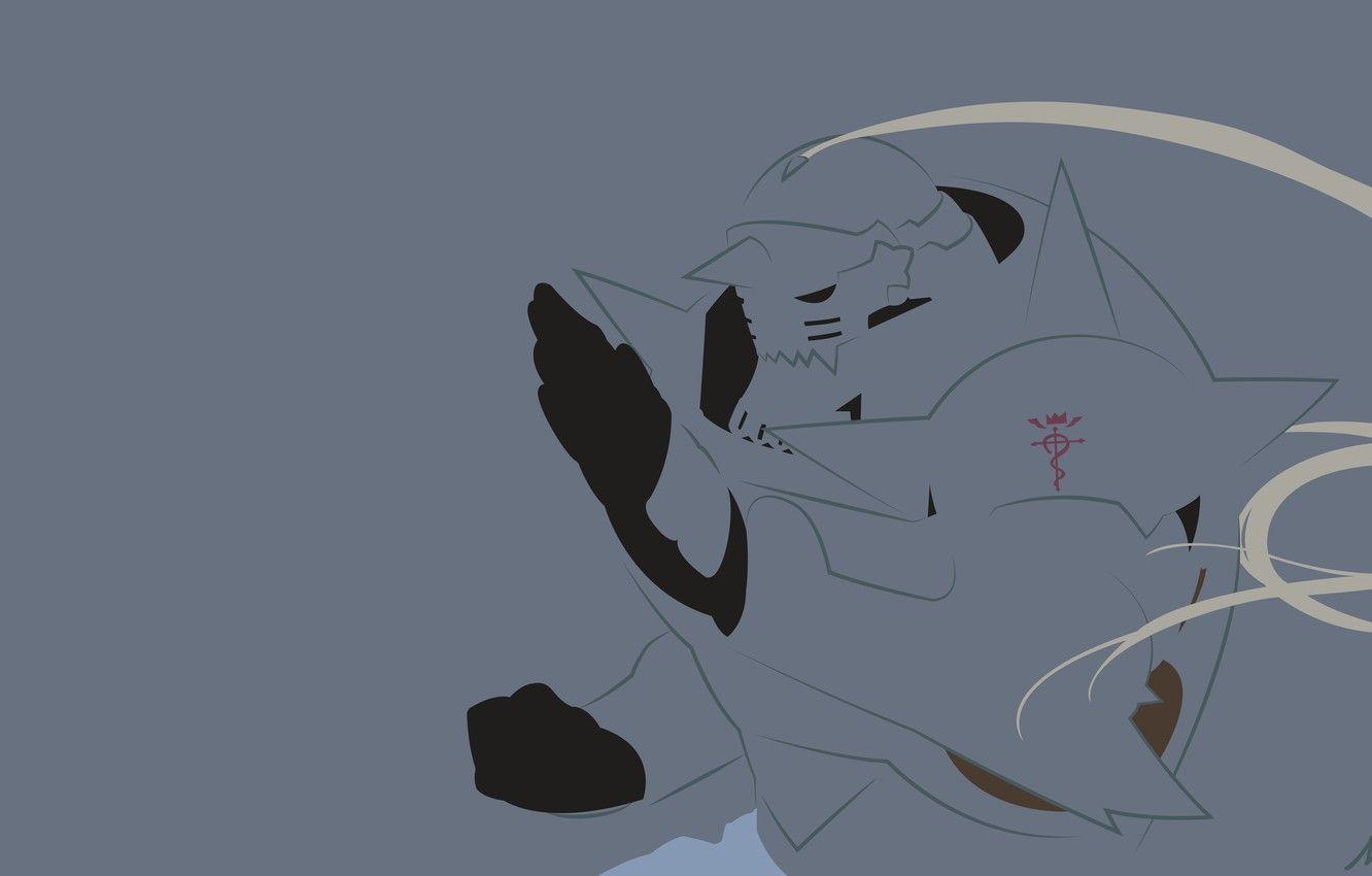 1332x850 Wallpaper robot, minimalism, Fullmetal Alchemist, Fullmetal Alchemist, vector graphics image for desktop, section сёнэн