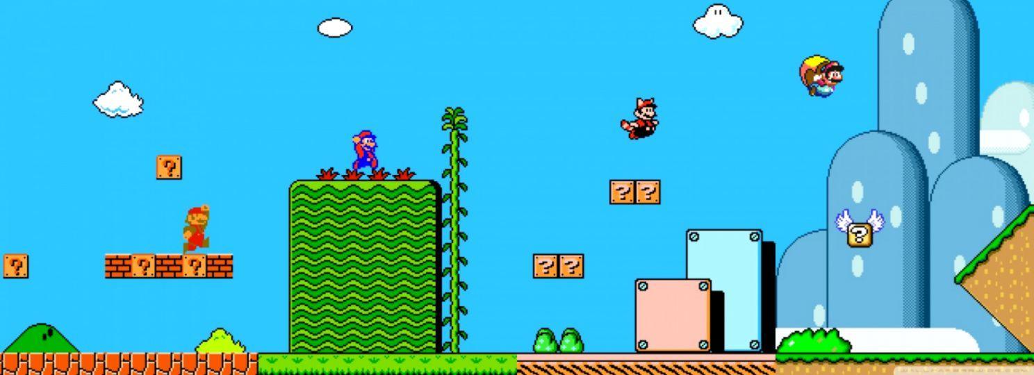 1488x540 Tattoo Designs: Super Mario 3 HD Wallpaper