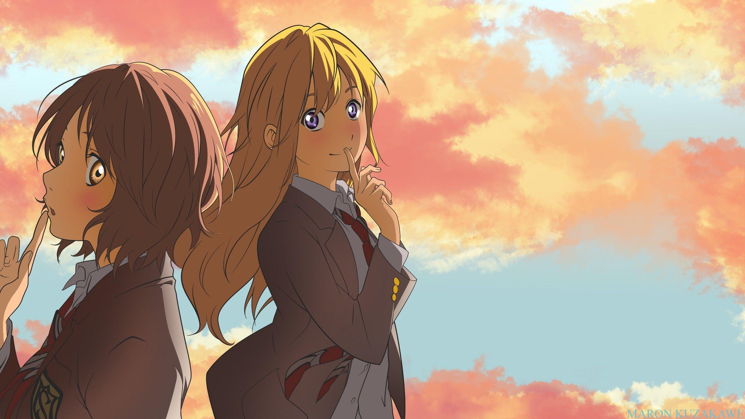 2560x1440 Anime 2560x1440 Shigatsu wa Kimi no Uso Miyazono Kaori Sawabe Tsubaki anime. Your lie in april, Anime, You lied