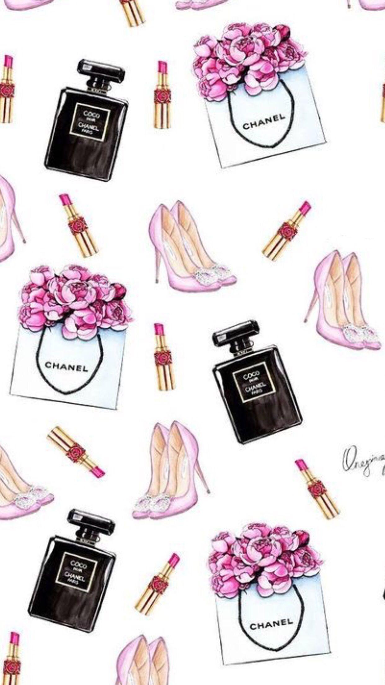1242x2208 Pink Chanel Wallpaper. Fashion illustration chanel, Chanel wallpaper, Fashion poster