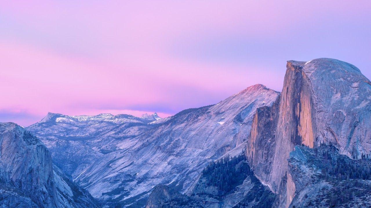 1280x720 yosemite, 5k, 4k wallpaper, forest, OSX, apple, mountains, sunset, snow (horizontal). Yosemite wallpaper, Osx yosemite, iPad air wallpaper