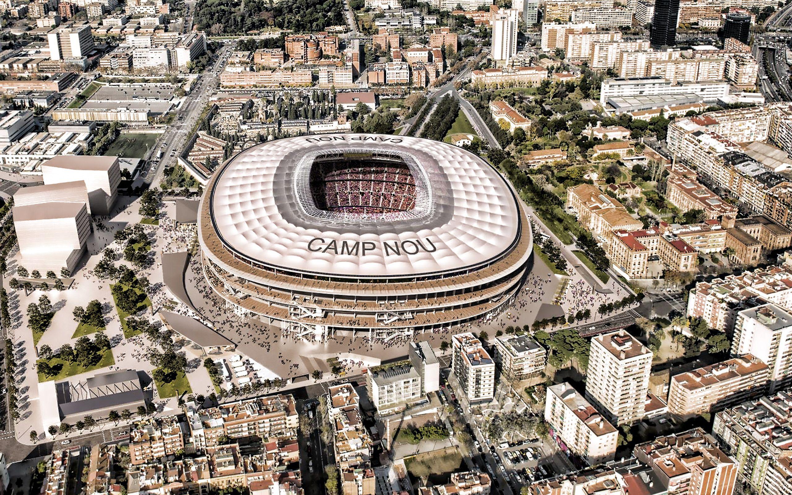 2560x1600 Download wallpaper Camp Nou, project, new stadium, FC Barcelona, Catalonia, Barcelona, Spain, FC Barcelona stadium for desktop with resolution 2560x1600. High Quality HD picture wallpaper