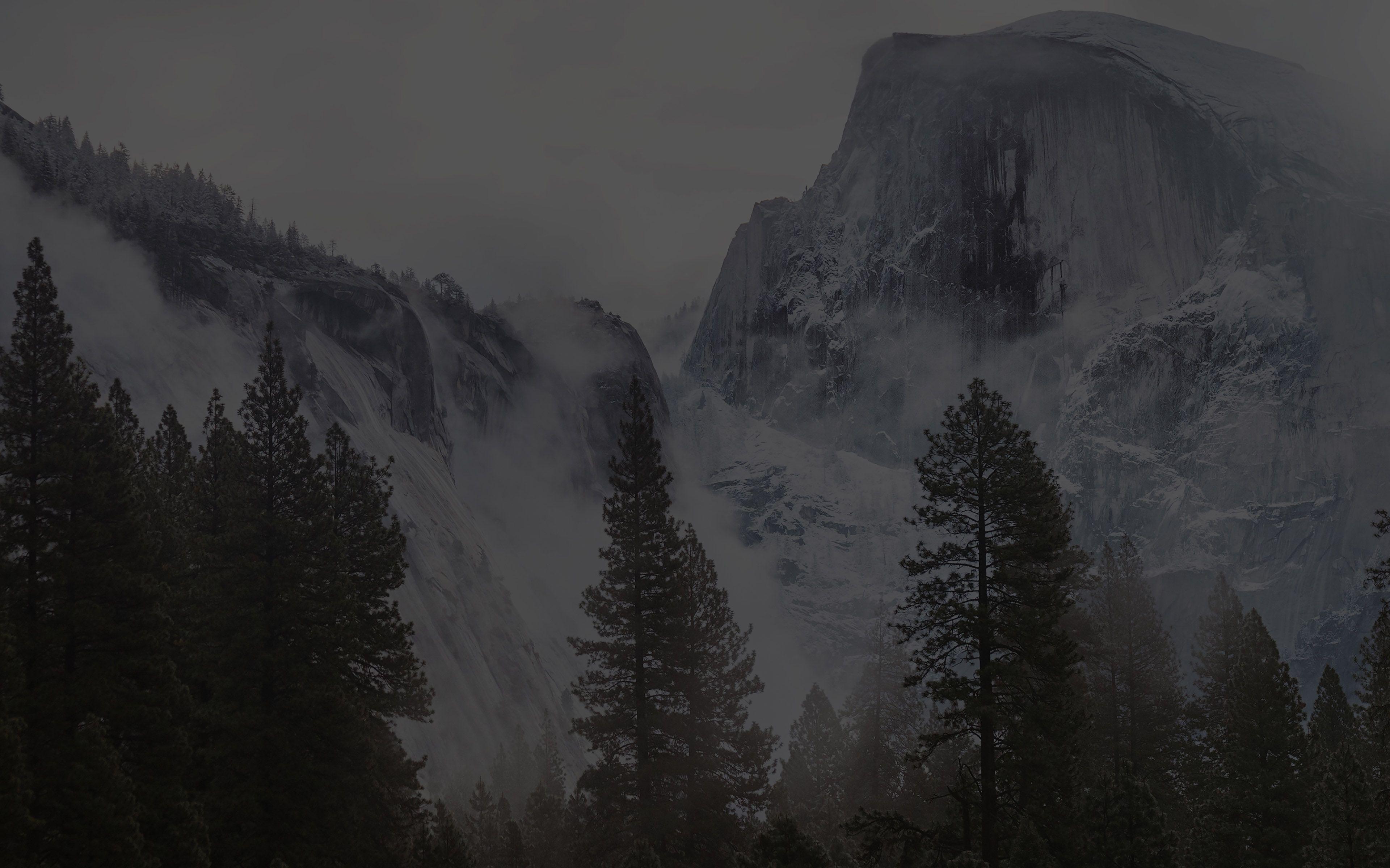 3840x2400 Yosemite Snow Black Mountain Nature