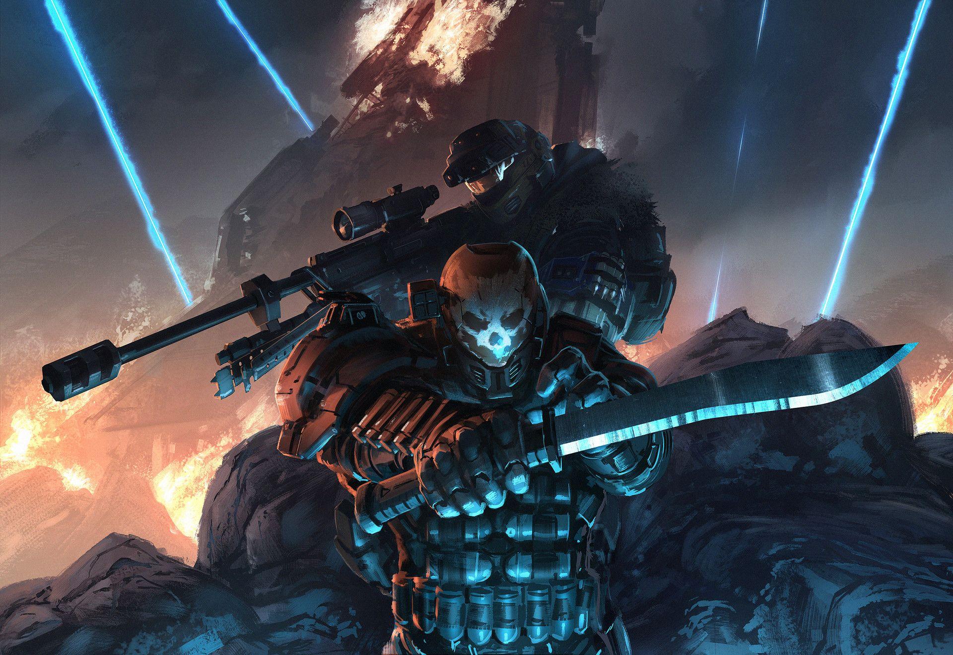 1920x1320 Halo: Loot Crate 5 Art By Isaac Hannaford X Post R ImaginaryHalo