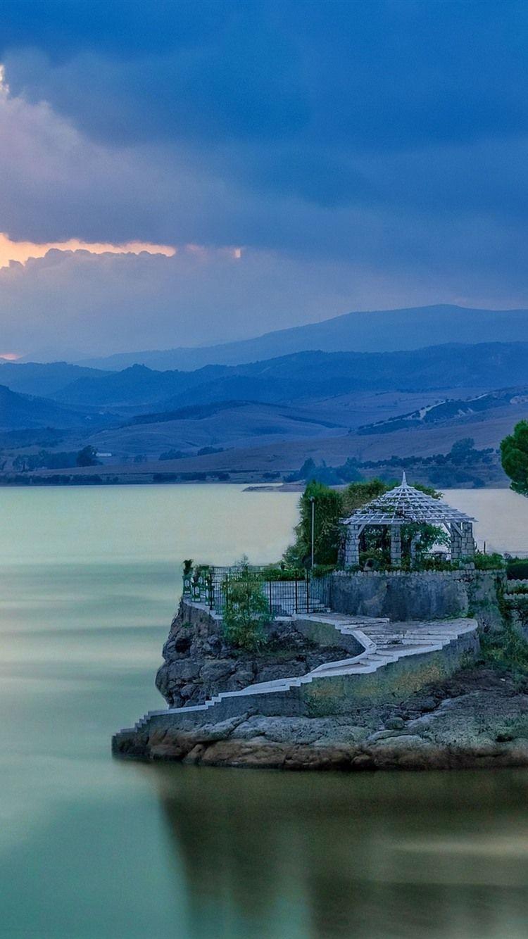 750x1334 Spain, Malaga, Gazebo, Mountain, Lake 750x1334 IPhone 8 7 6 6S Wallpaper, Background, Picture, Image