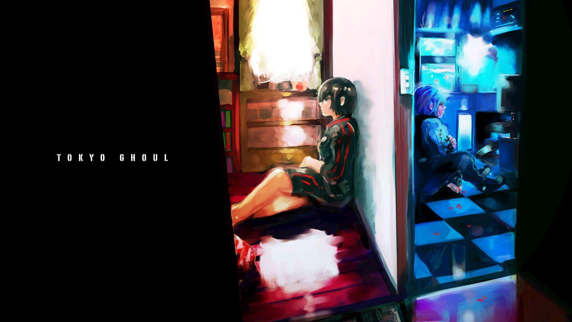 1920x1080 Tokyo Ghoul, Kirishima Touka, Watercolor, Anime girls Wallpaper HD / Desktop and Mobile Background