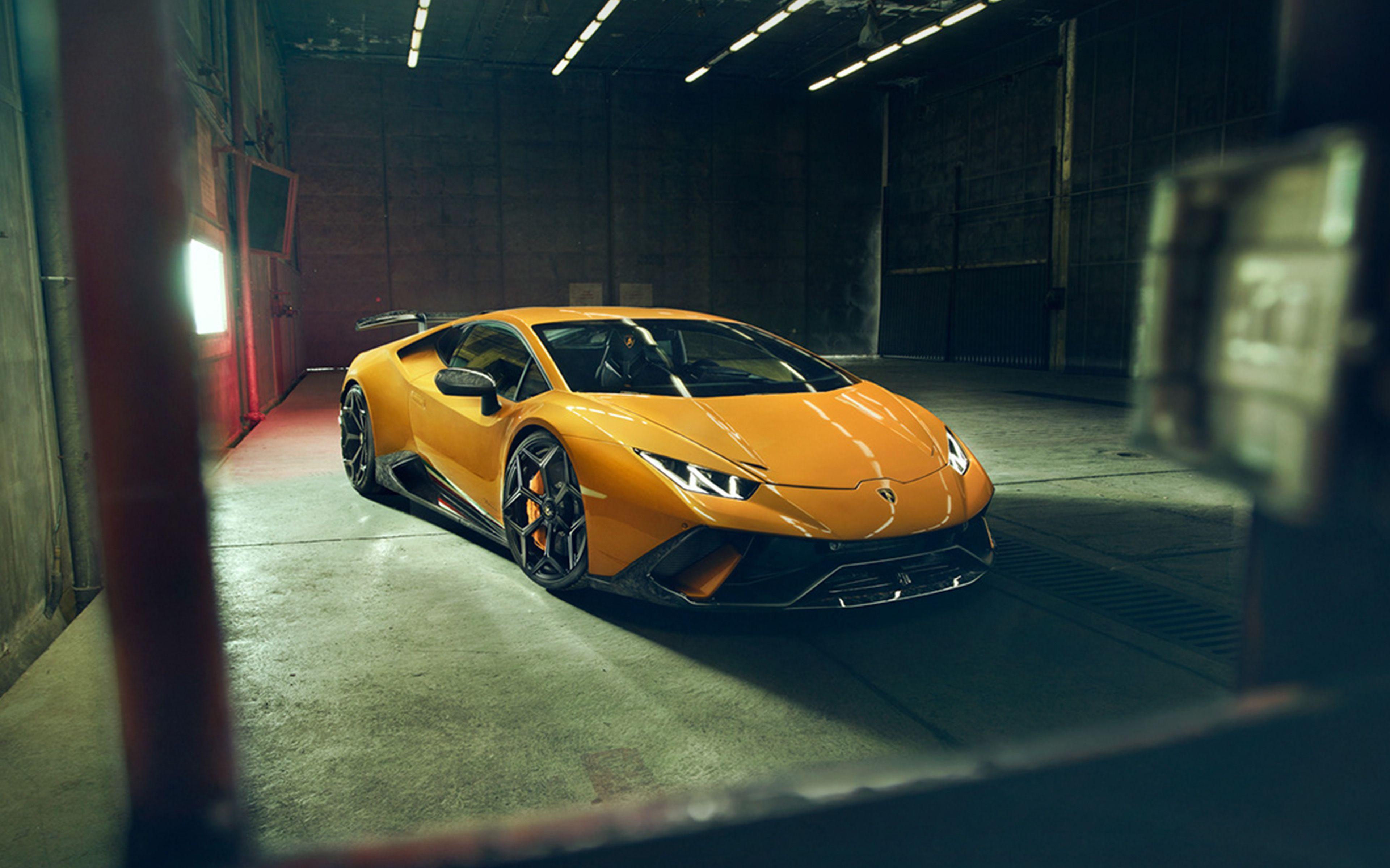 3840x2400 Lamborghini Yellow Car Garage Art Wallpaper