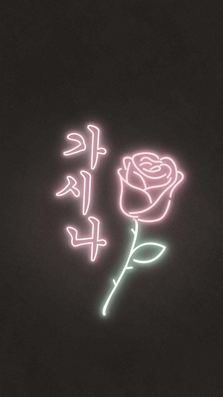 736x1309 Aesthetic BTS Neon Wallpaper