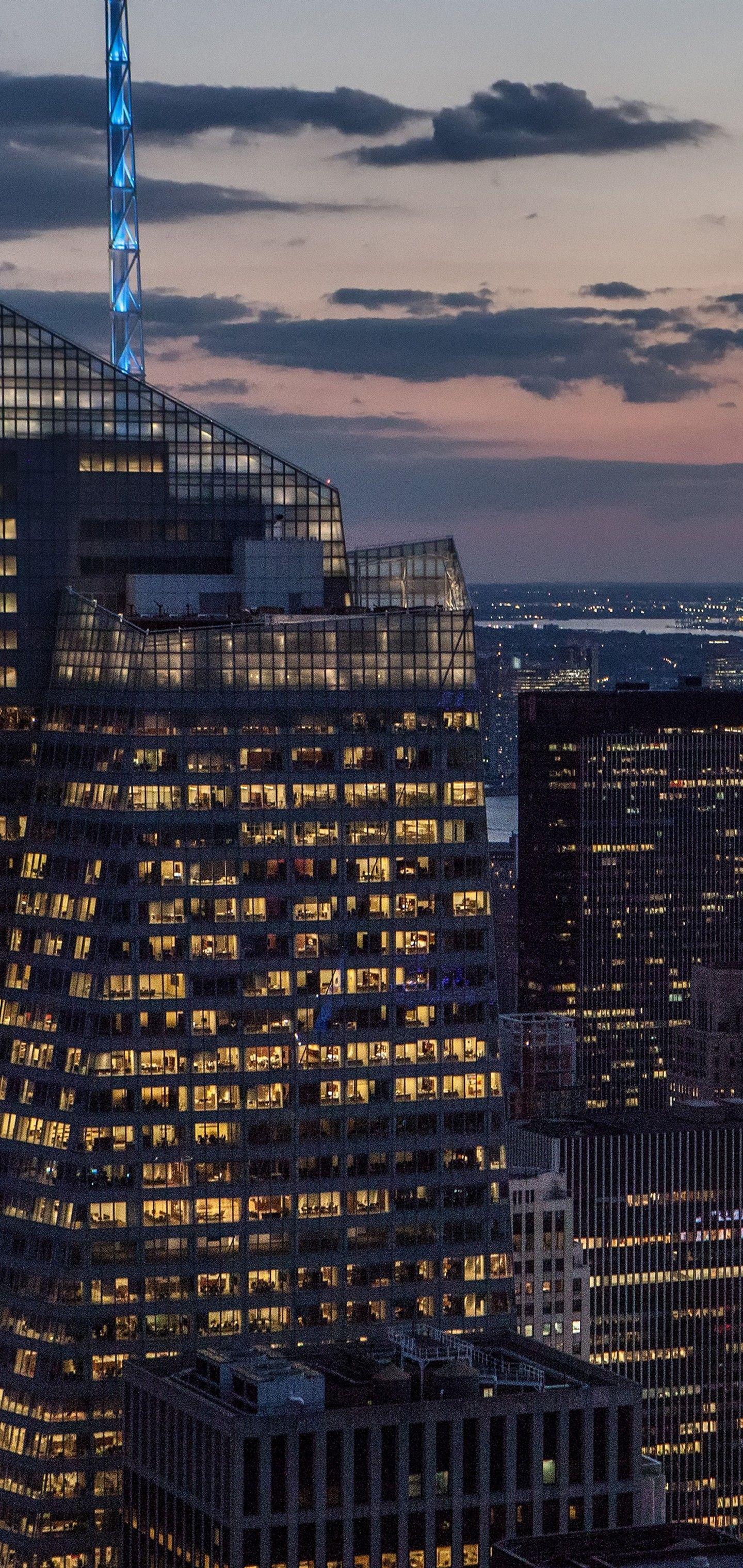 1440x3040 New York Buildings Skyscrapers Night Wallpaper - [1440x3040]