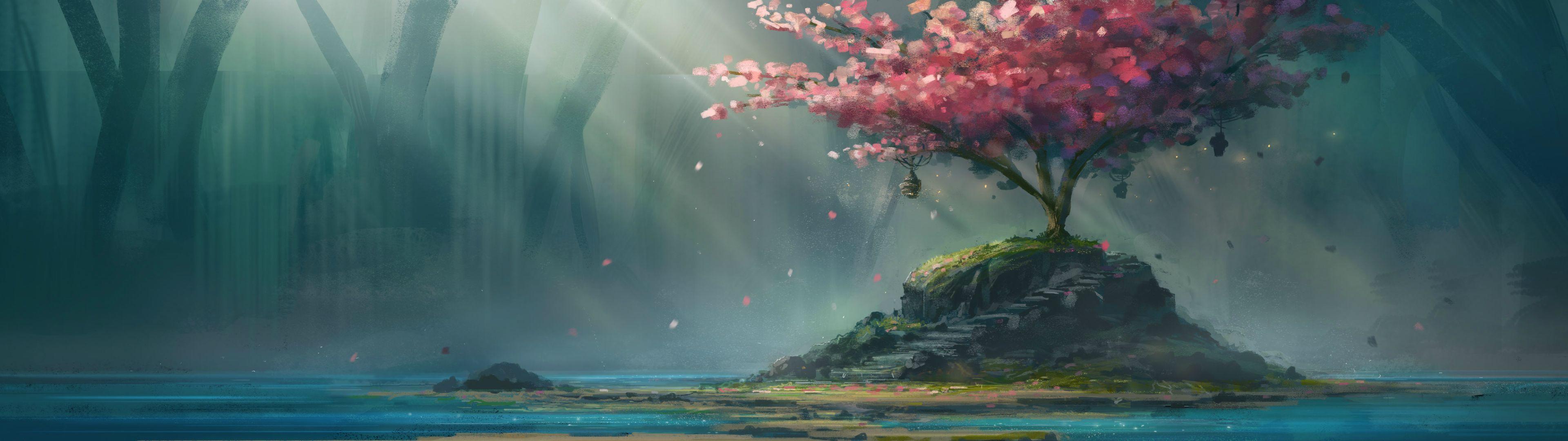 3840x1080 Cherry Blossom