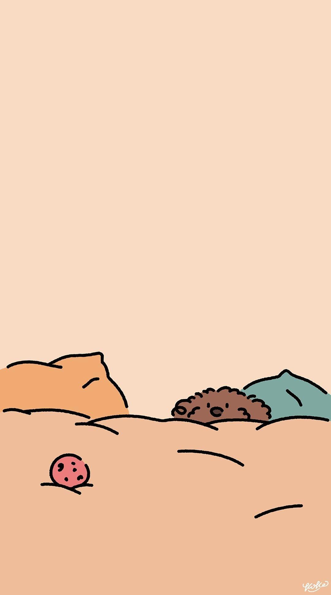 1080x1944 2019_습작_하프타임 by KoKe. 귀여운 아이폰 배경화면, 두들아트, 패턴 배경화면