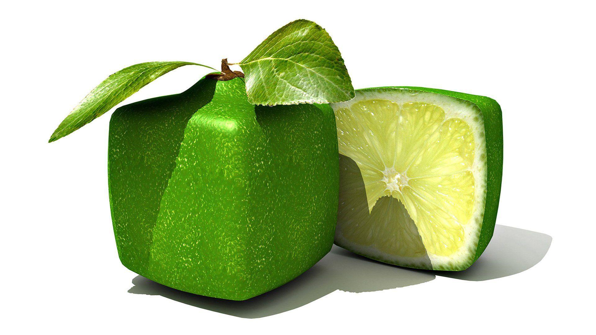 1920x1080 abstraction, Abstract, 3D, Graphics, Fruit, Lime Wallpaper HD / Desktop and Mobile Background