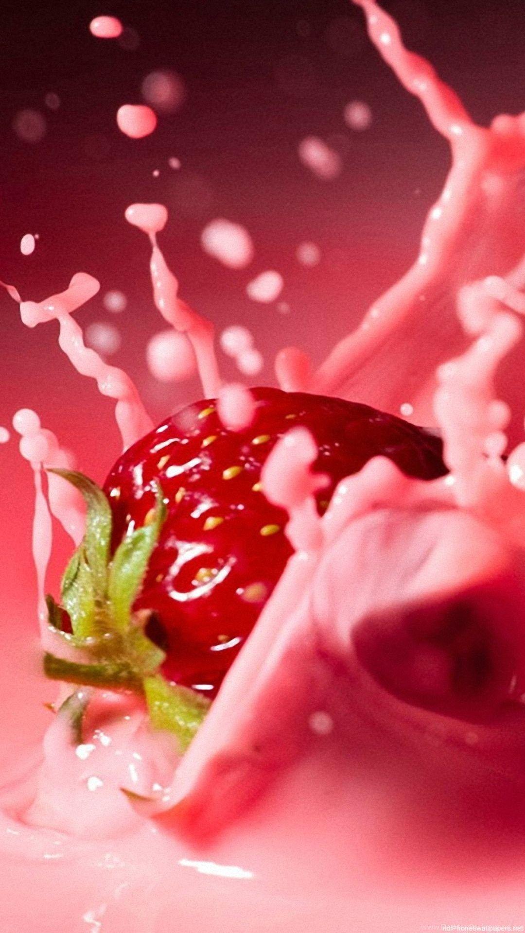 1080x1920 Strawberry Milk Fruit Abstract iPhone 6 Wallpaper HD And 1080P 6. Desktop Background