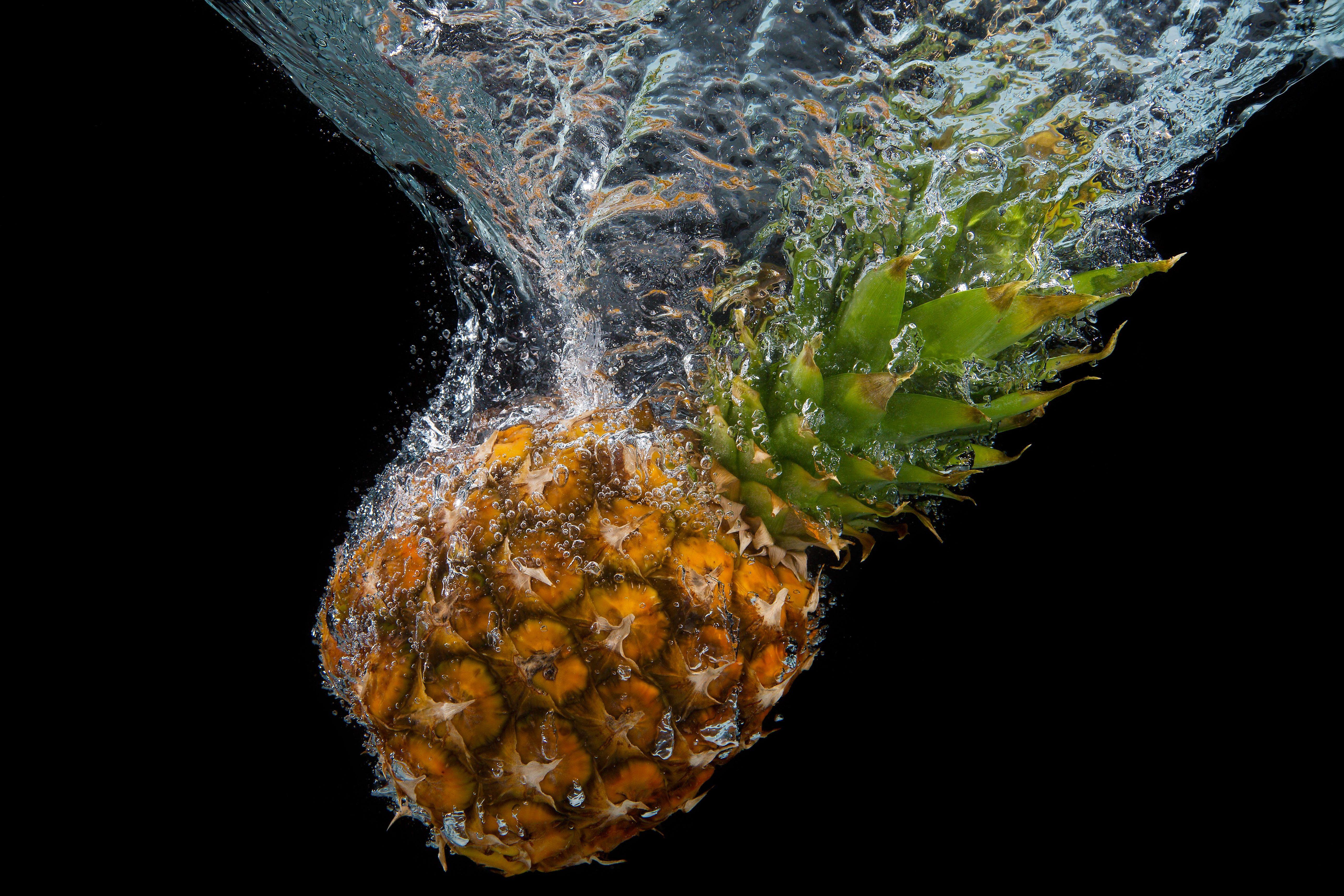 5154x3436 Pineapple Water Splash 5k, HD Food, 4k Wallpaper, Image, Background, Photo and Picture